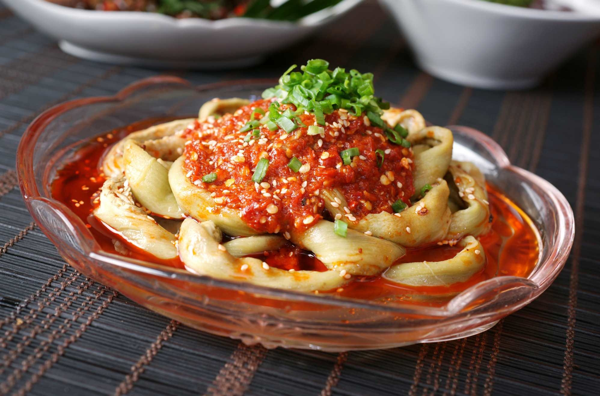 餐饮美食酱椒茄子宣传图片灯箱