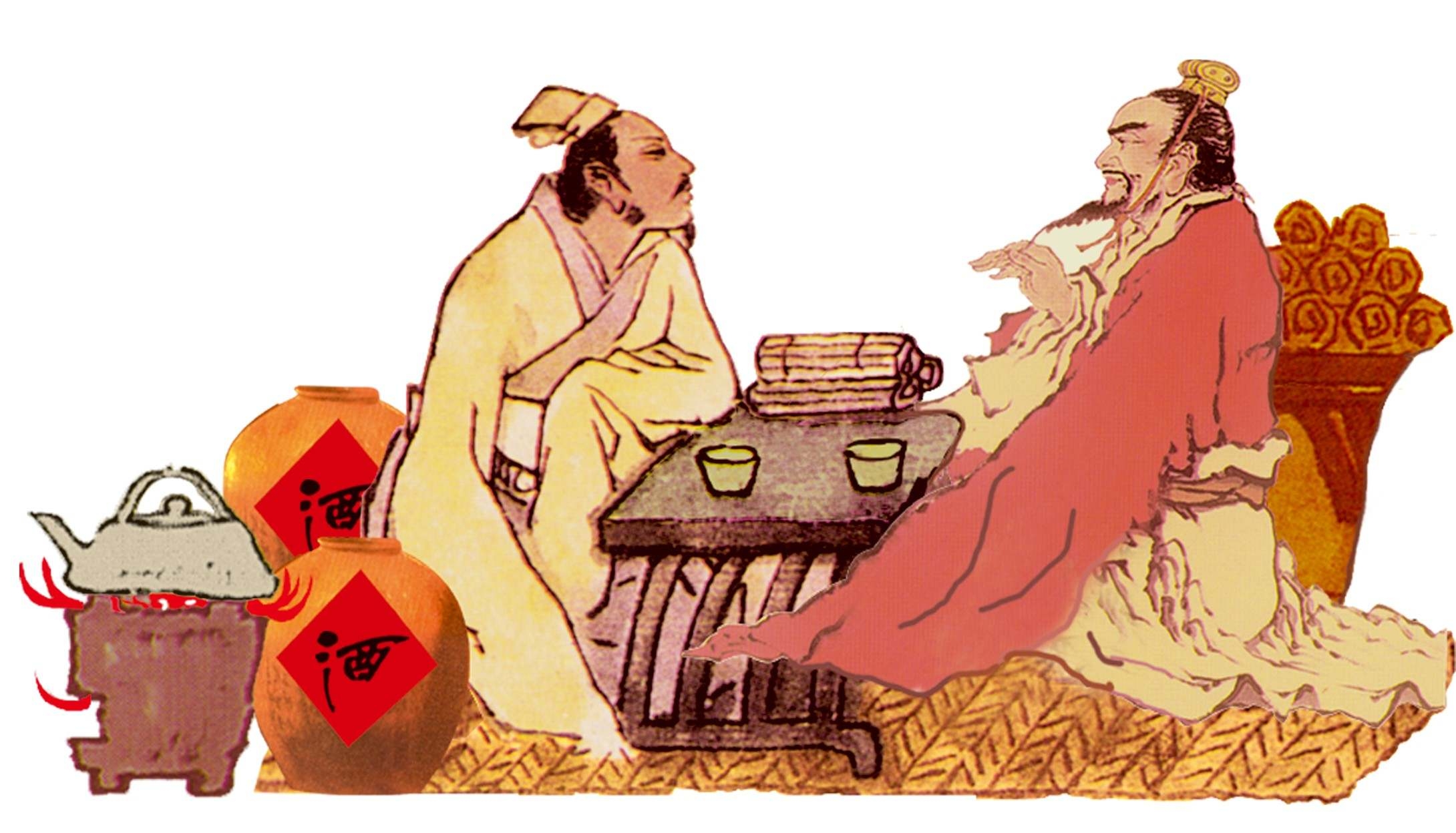 彩色古代人物古人国学文化png