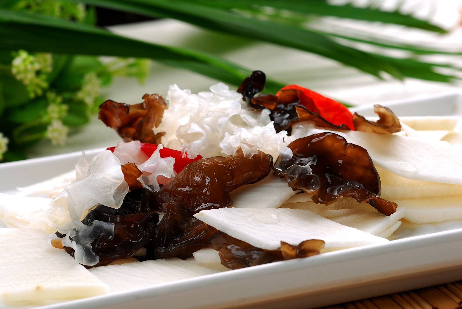 餐饮美食川菜双耳炒山药高清图片783