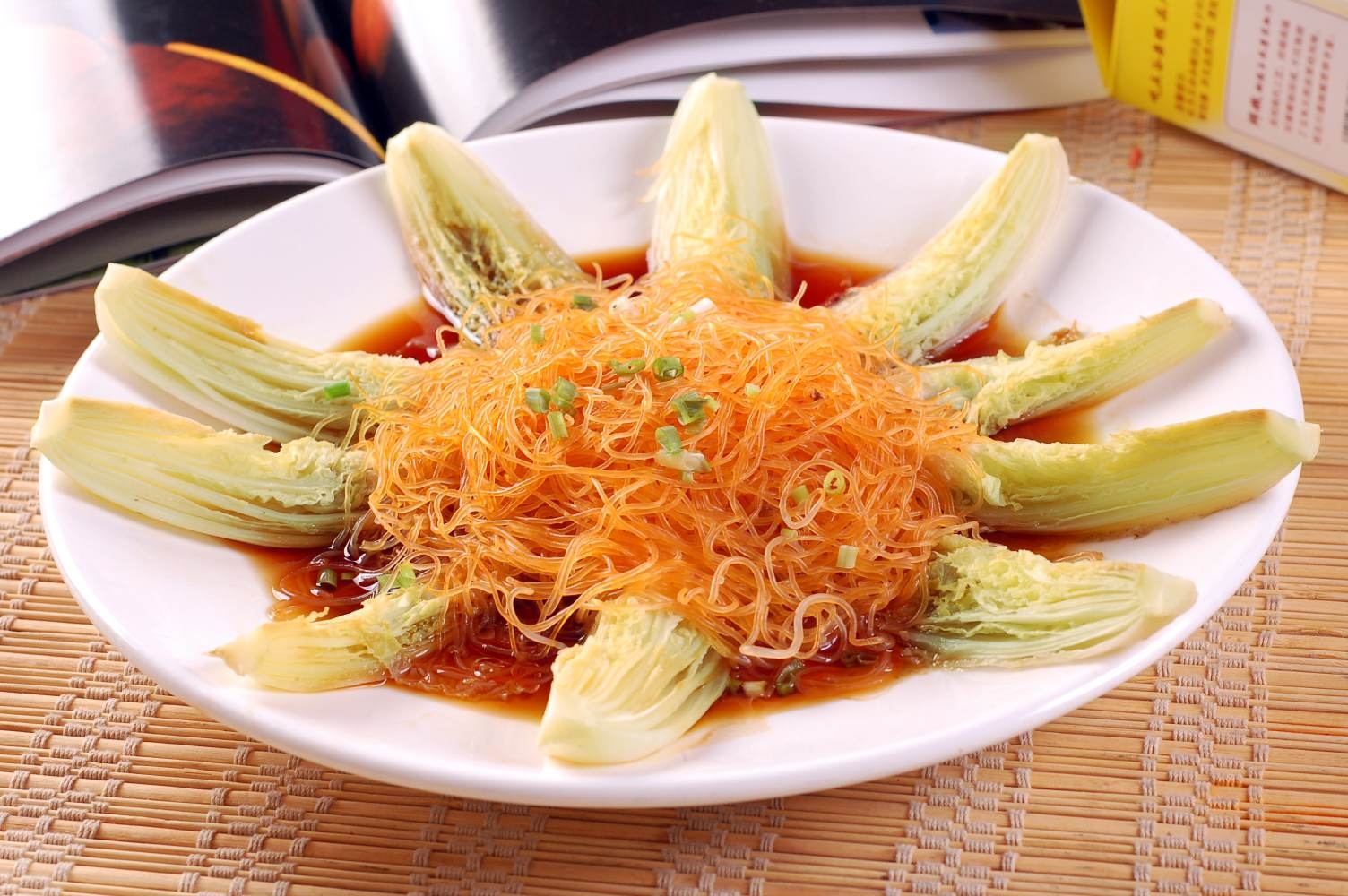 高清图片餐饮美食川菜鹅肝酱娃娃菜高清图片