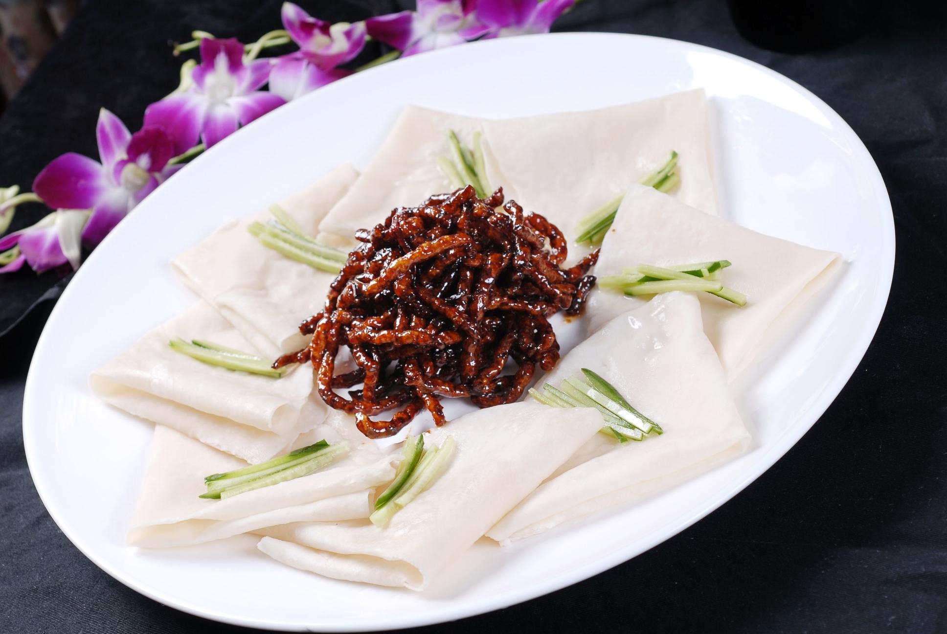 餐饮美食京酱素丝夹饼宣传图片灯箱