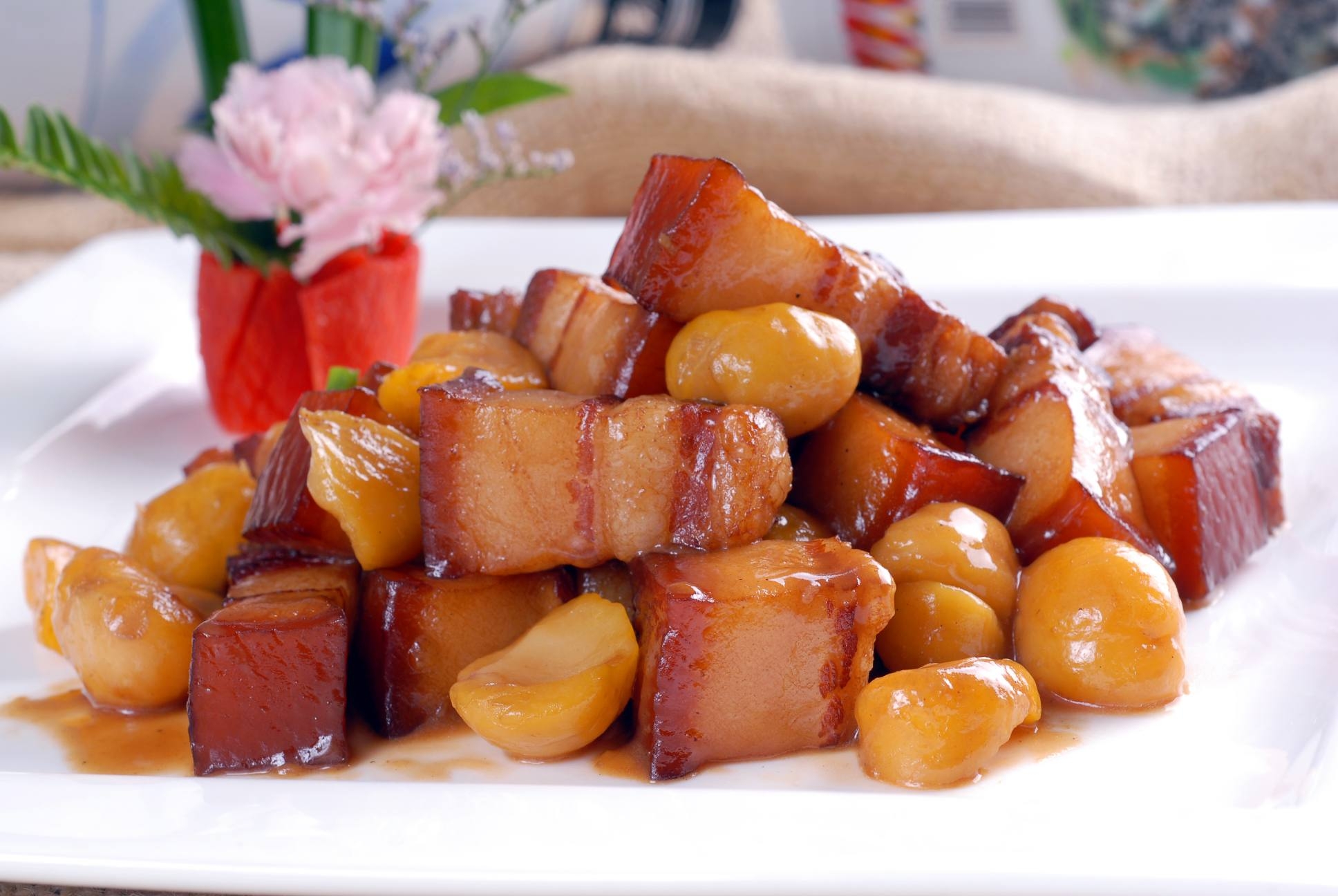 高清图片餐饮美食川菜板栗红烧肉高清图片