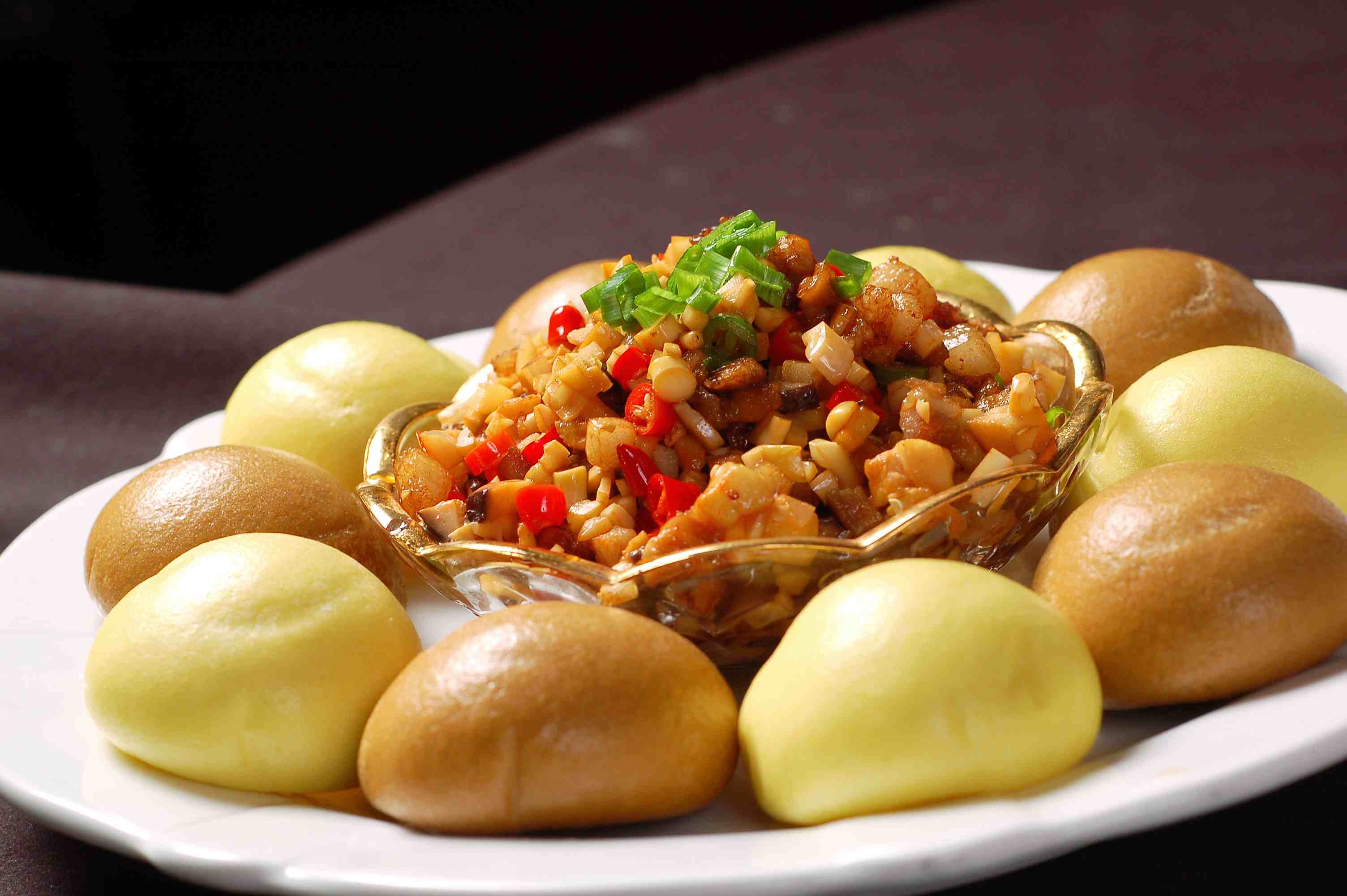 餐饮美食川菜外婆荞面包高清图片