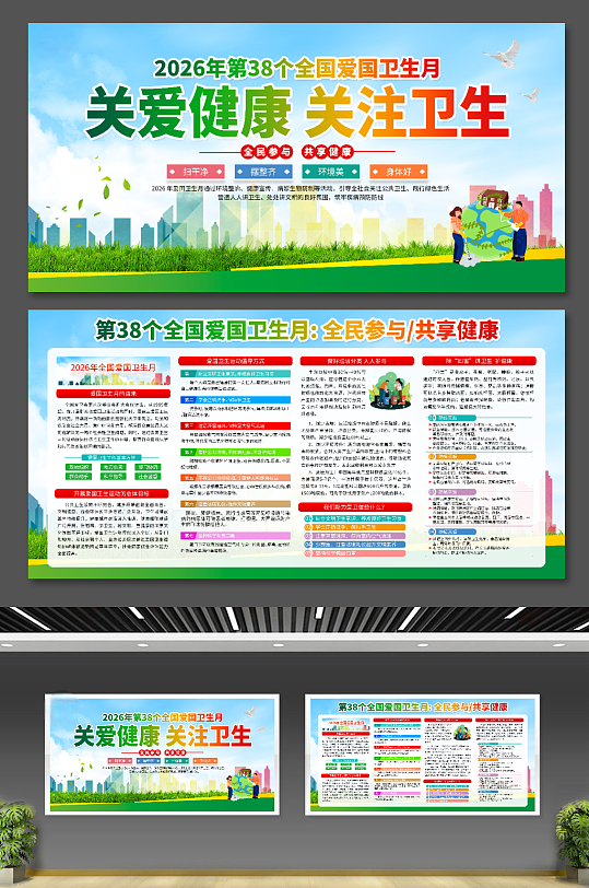 2026年第38个全国爱国卫生月宣传展板