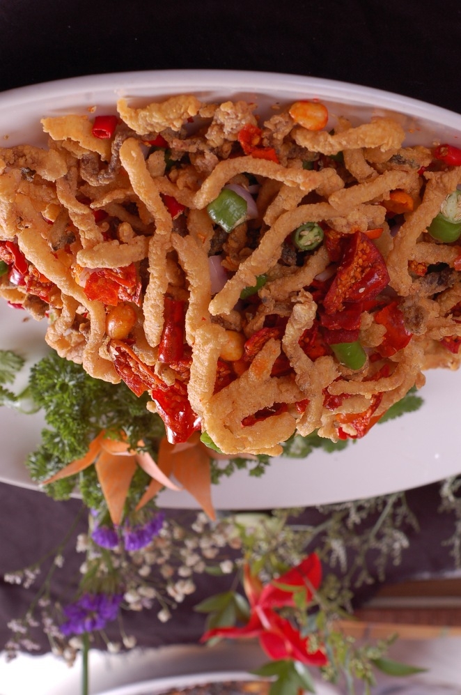 餐饮美食脆椒鱼丝宣传图片灯箱