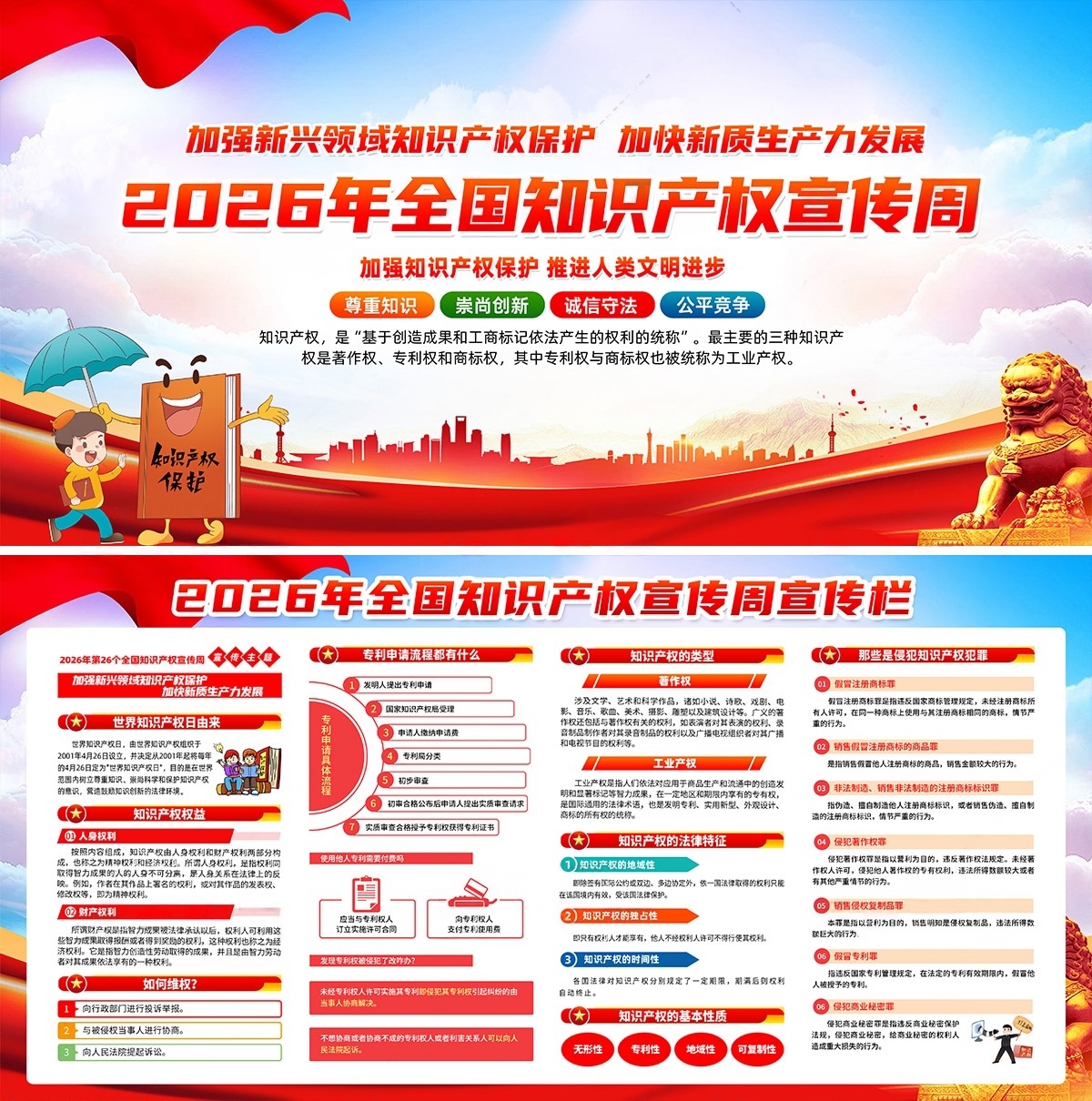 2026知识产权宣传周展板宣传栏PSD素材源文件4