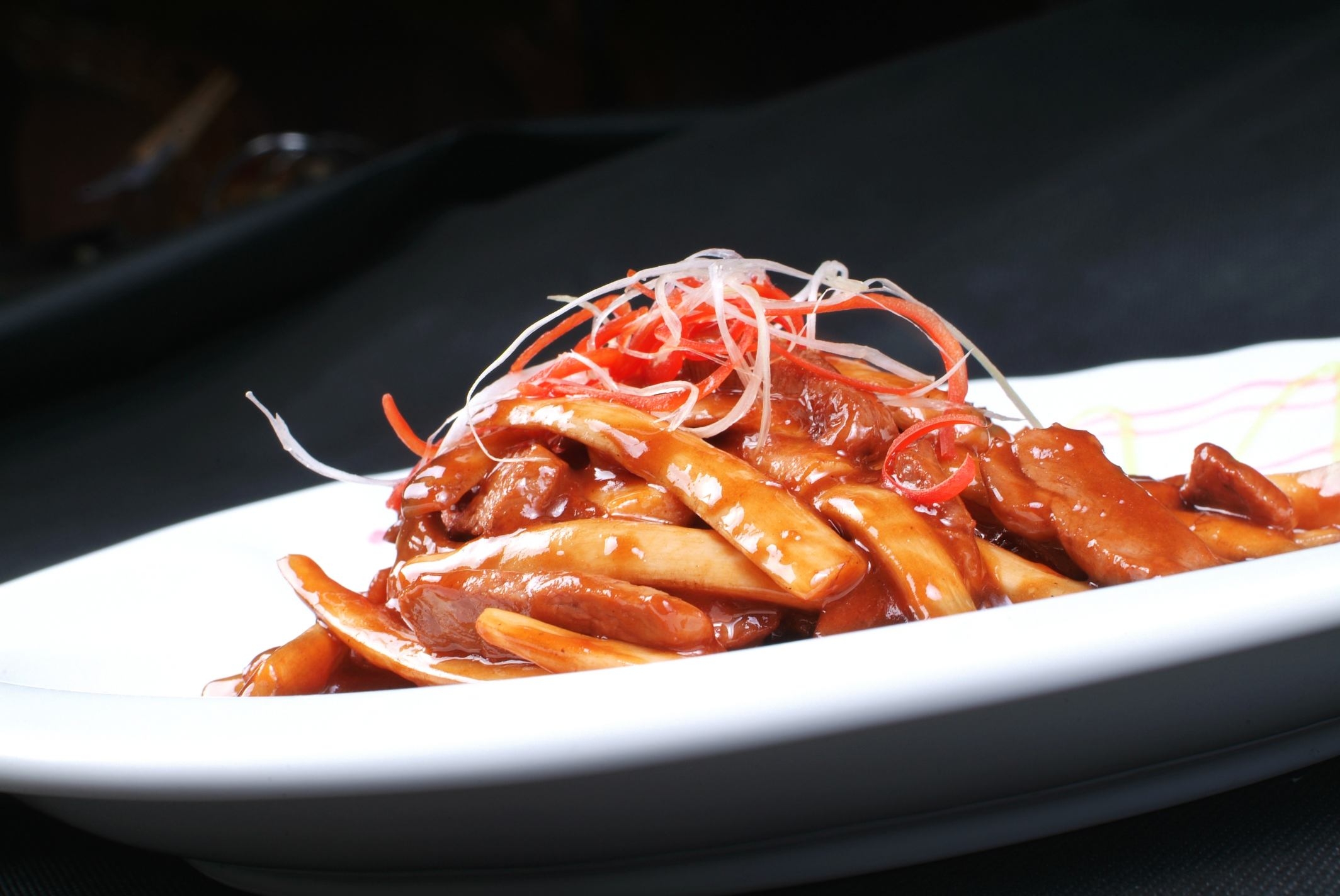 餐饮美食川茶菇牛柳高清图片