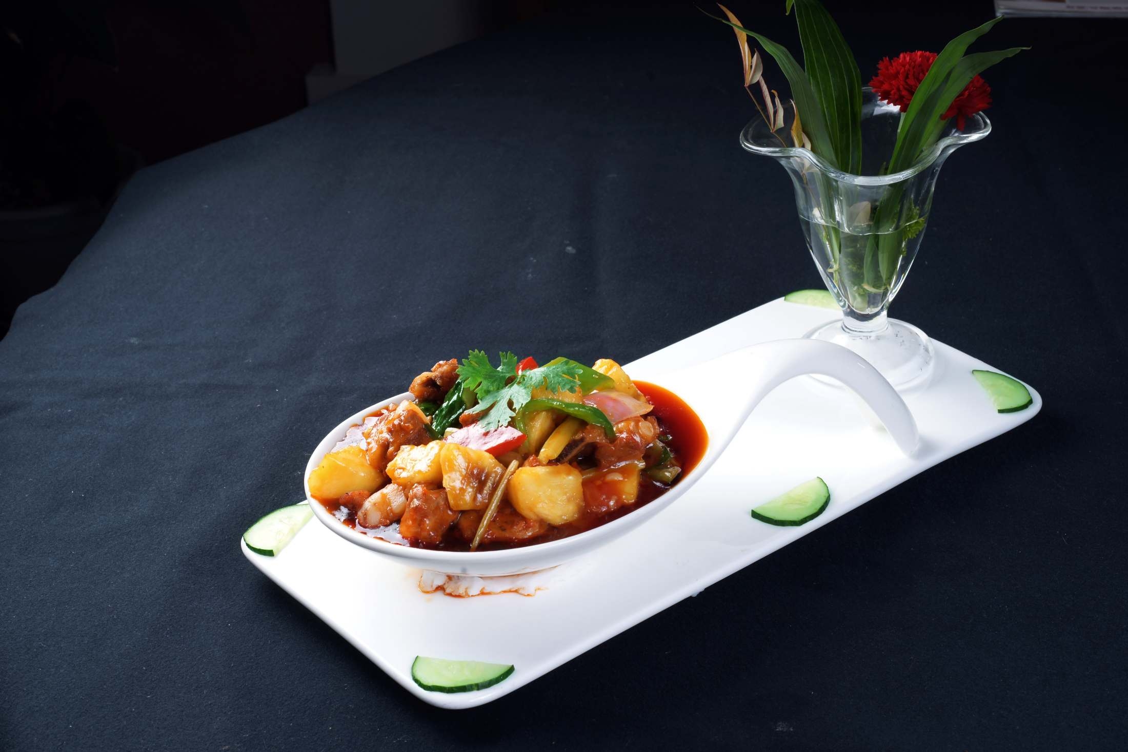 餐饮美食菠萝排骨宣传图片灯箱