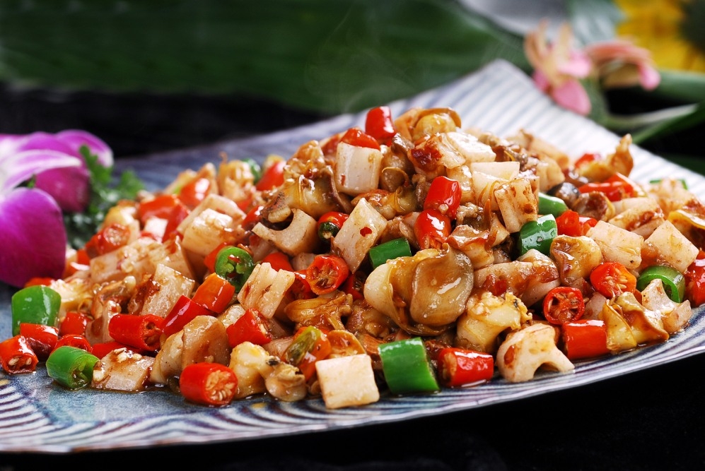 高清图片餐饮美食川菜泡藕炒螺丝调高清图片