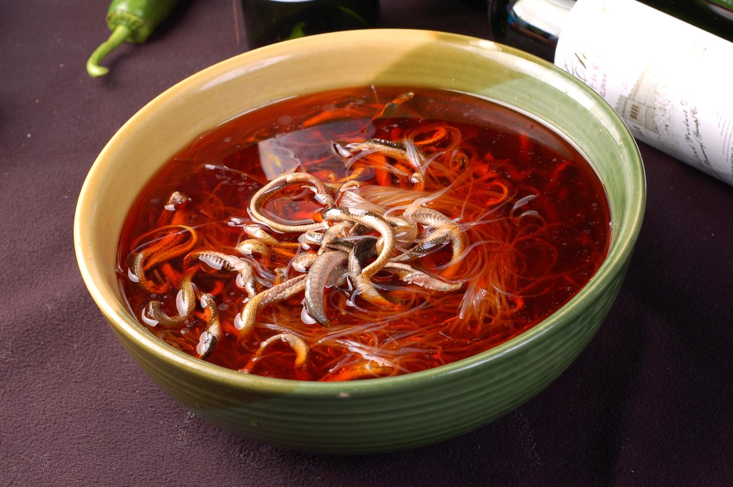 高清图片餐饮美食川菜热菜红粉鳝丝高清图片
