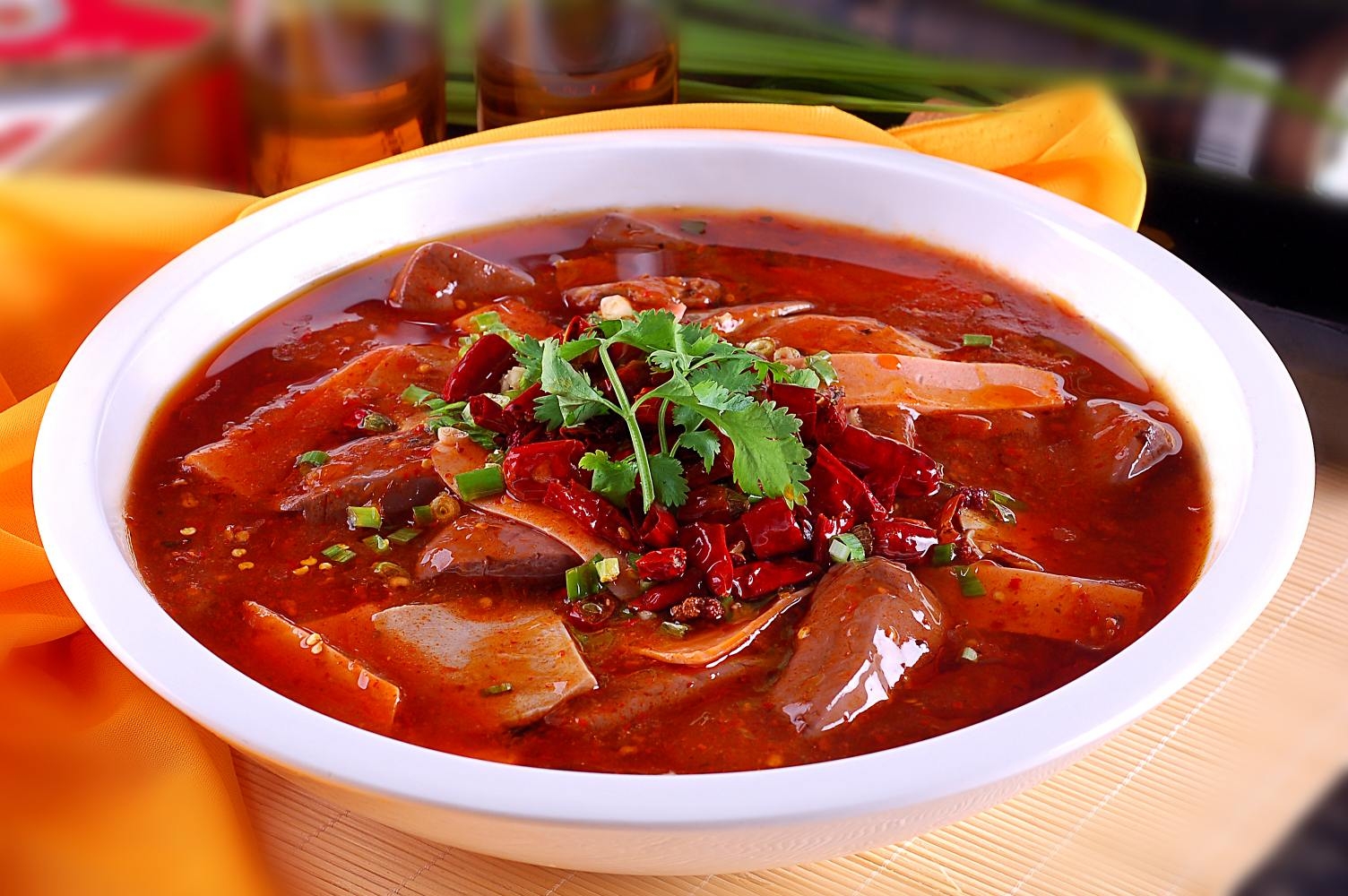 餐饮美食川菜乡坝血旺高清图片