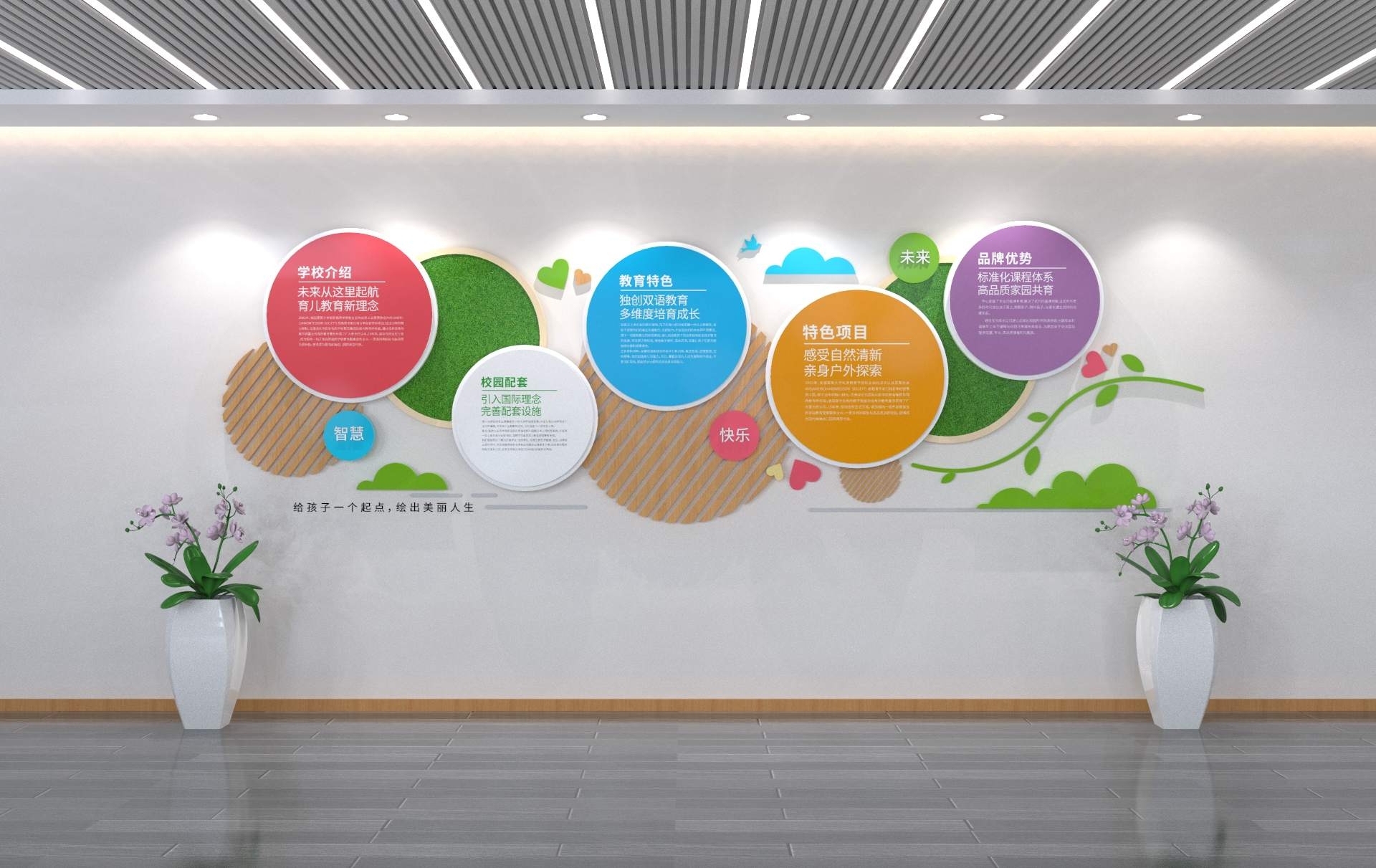 学校简介教育特色特色项目文化墙AI