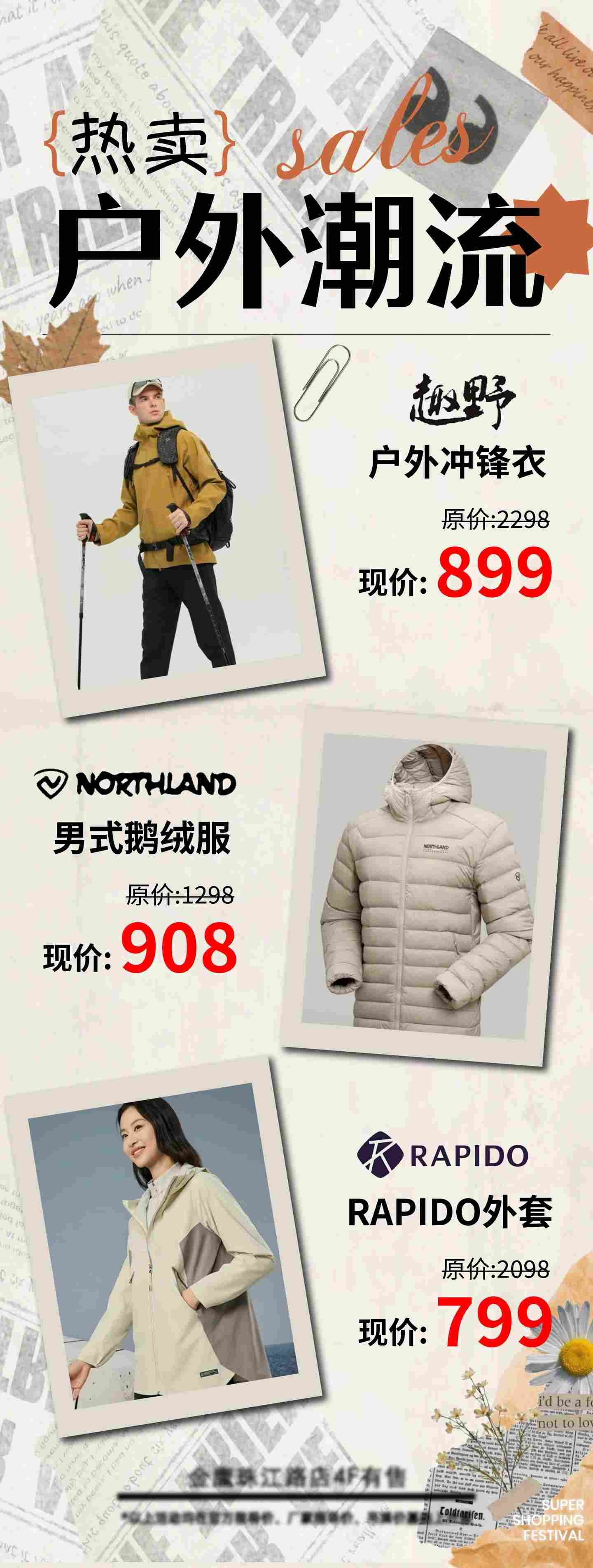 潮流男装户外潮流气质男装宣传海报