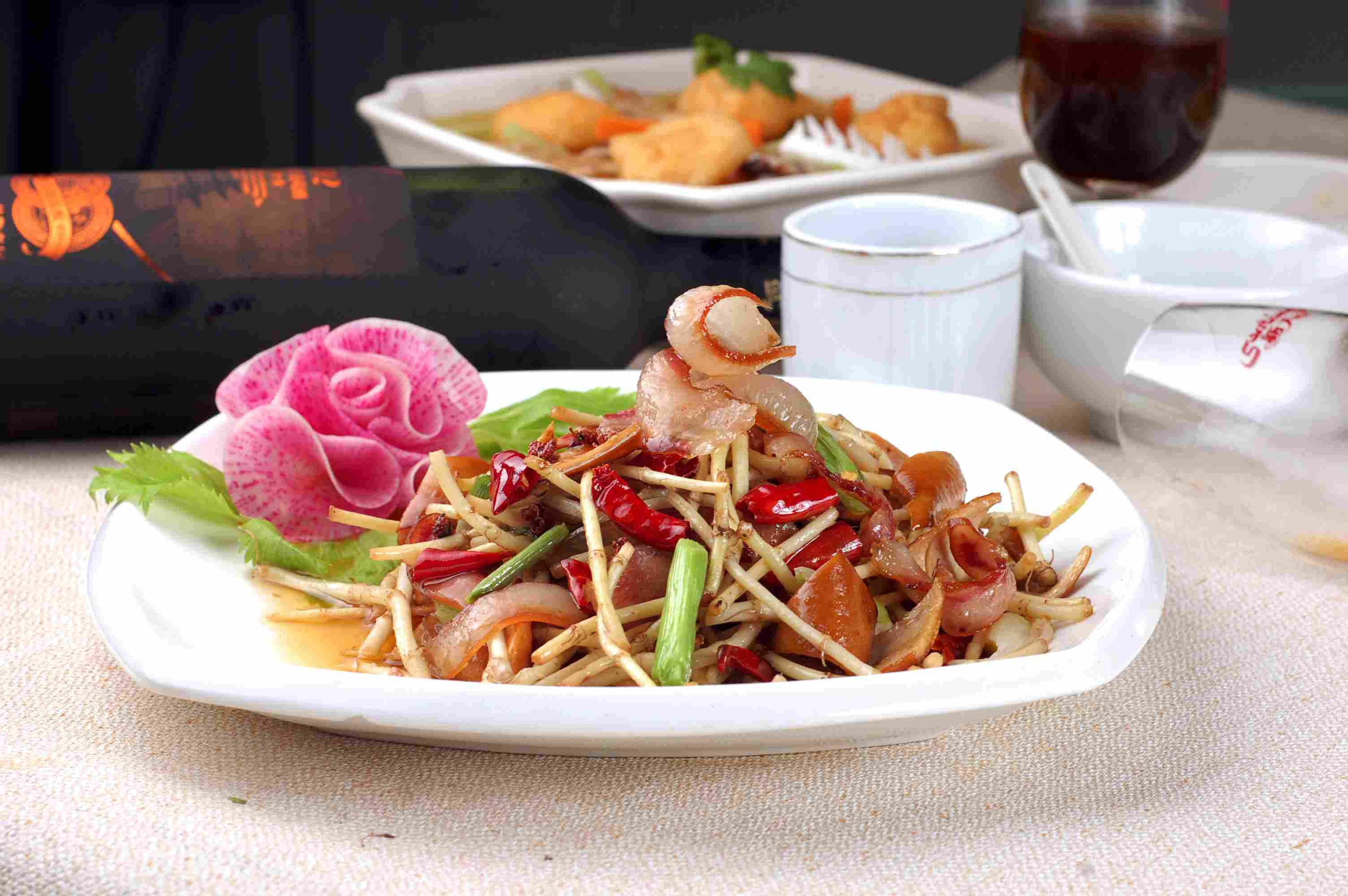 高清图片餐饮美食川菜折耳根炒腊肉高清图片995