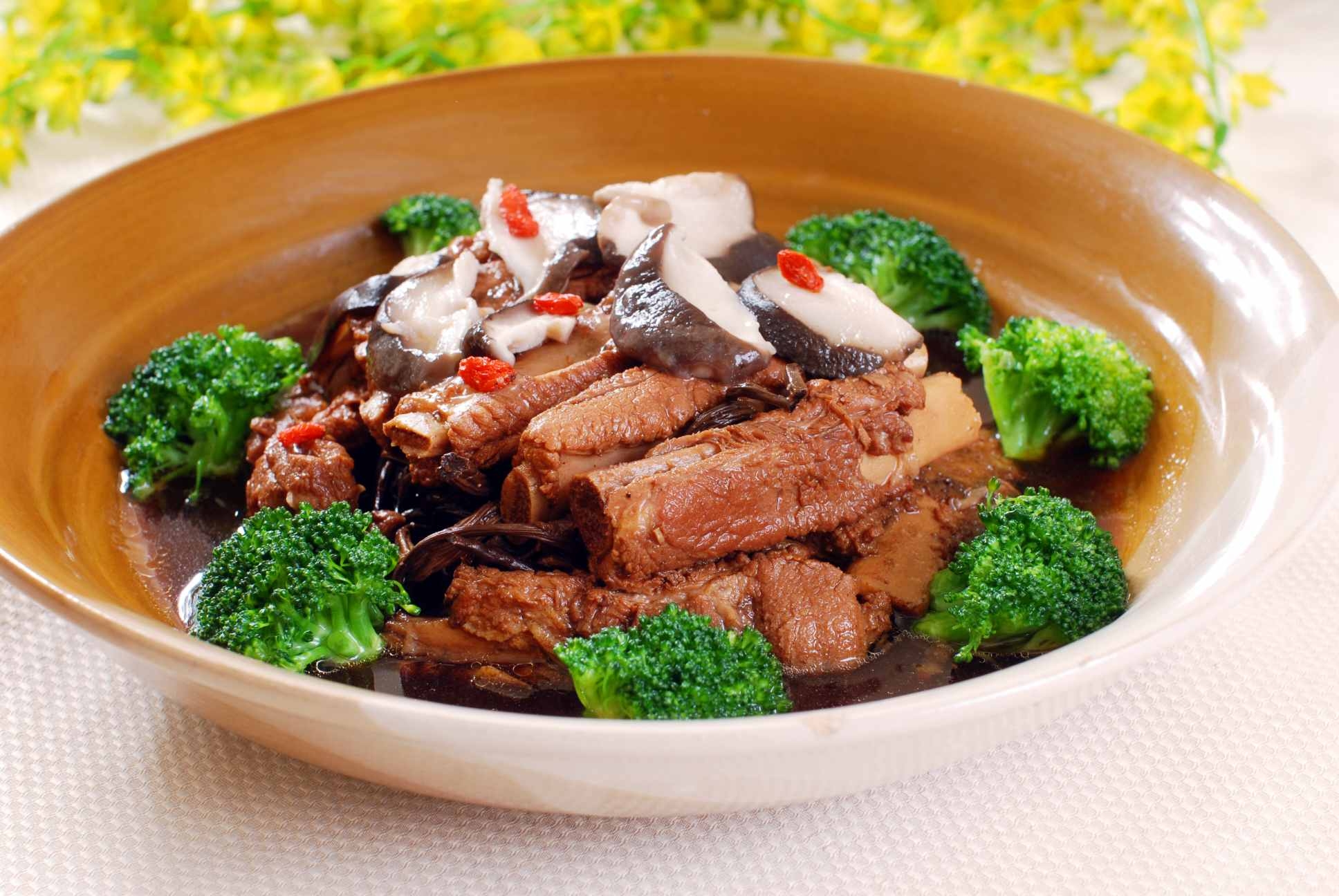 高清图片餐饮美食川菜菌香排骨高清图片