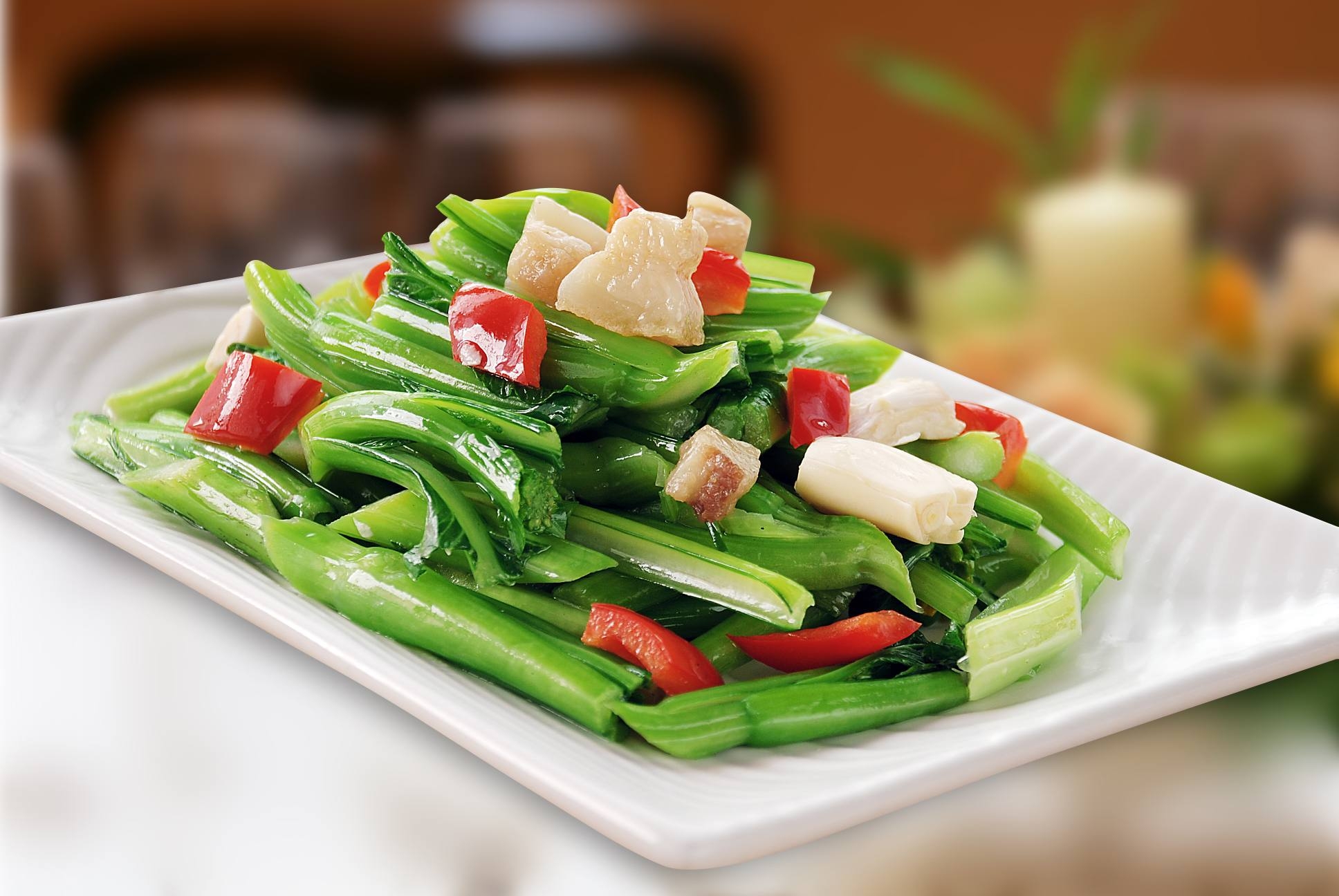 餐饮美食生炒菜心宣传图片灯箱