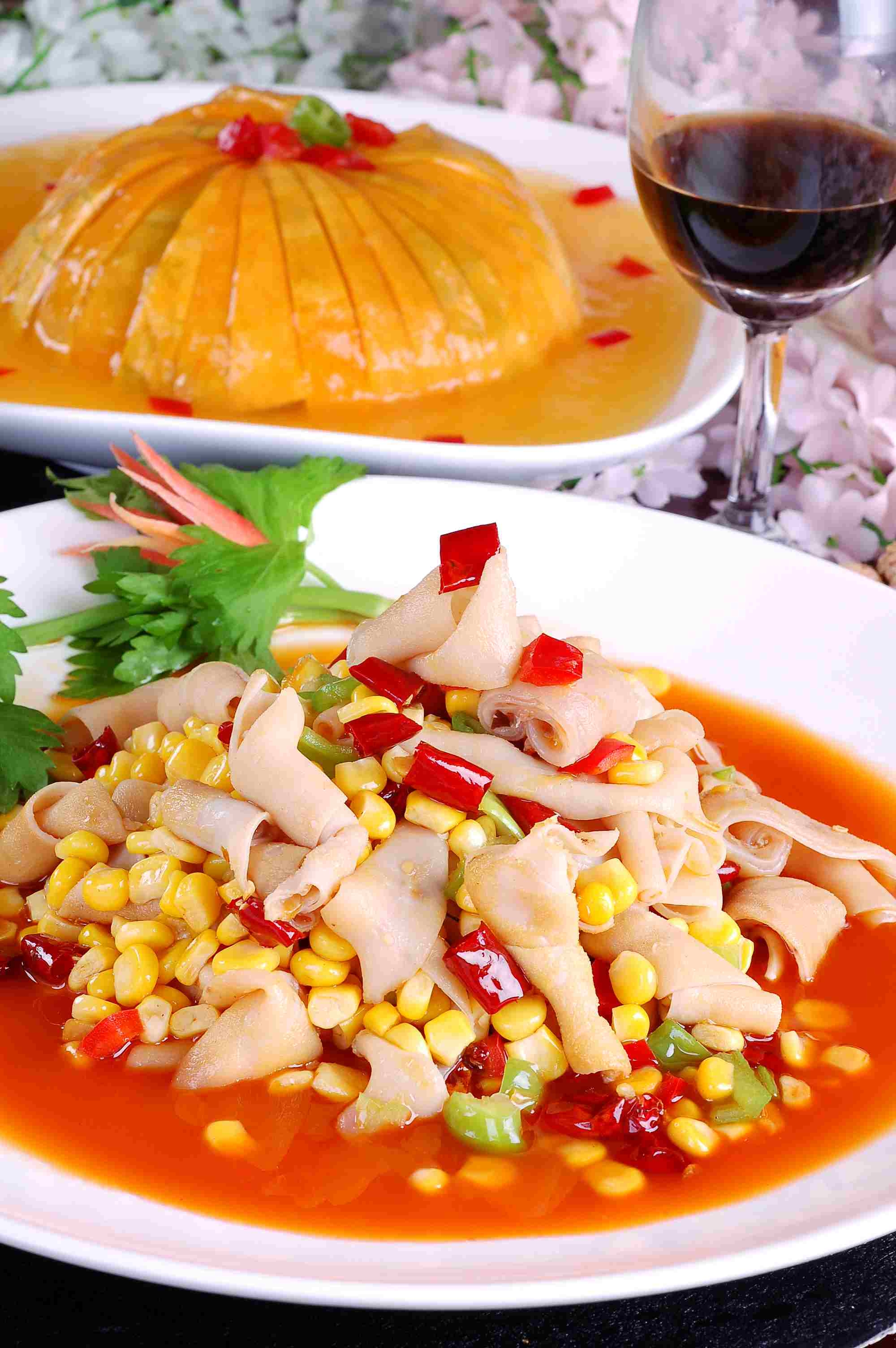 餐饮美食玉米仔爆鹅肠宣传图片灯箱