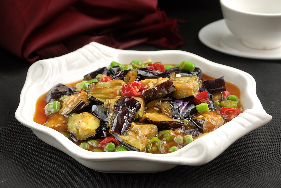 高清图片餐饮美食川菜青豆烧茄子高清图片