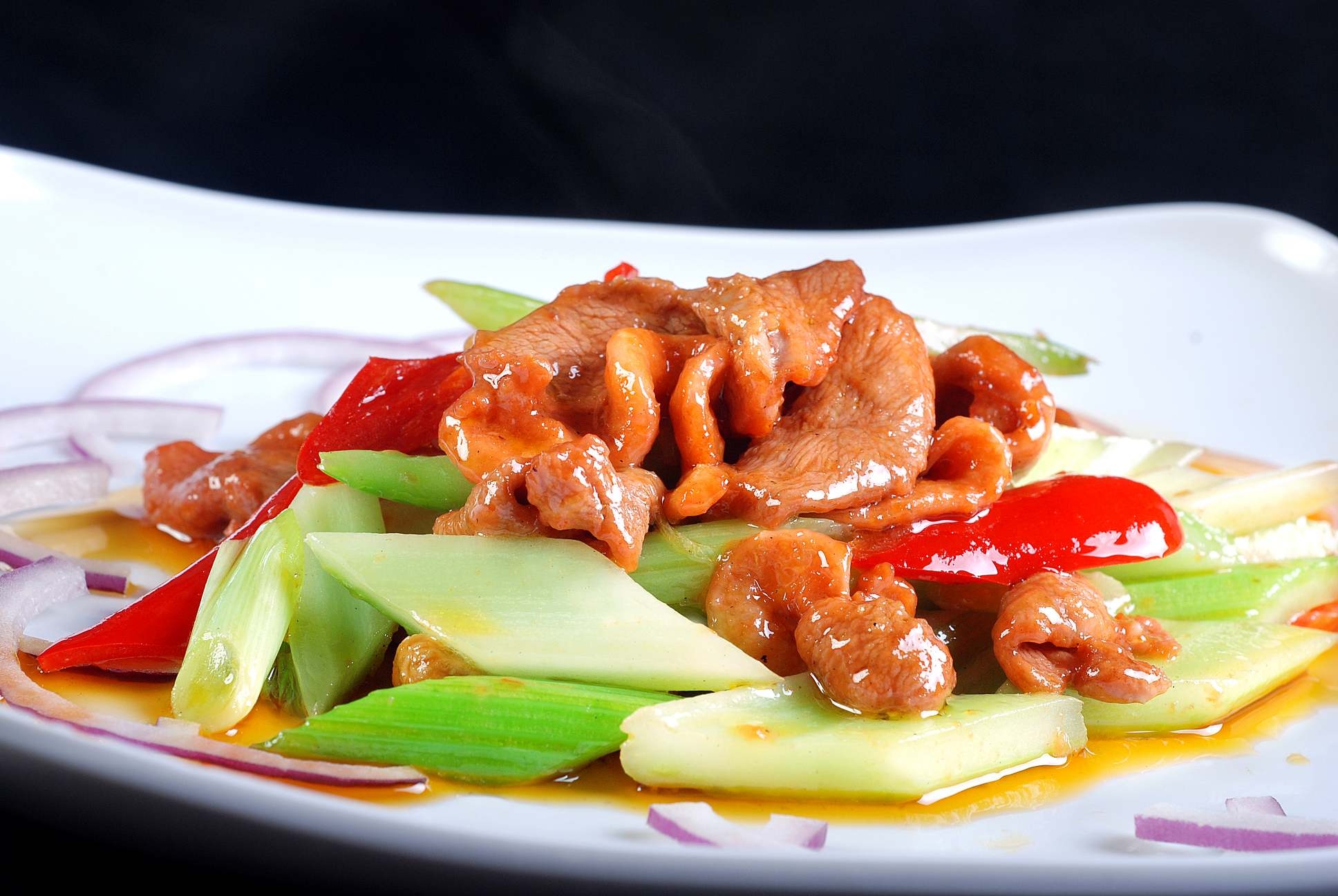 餐饮美食川菜西芹烩鸭脯高清图片865