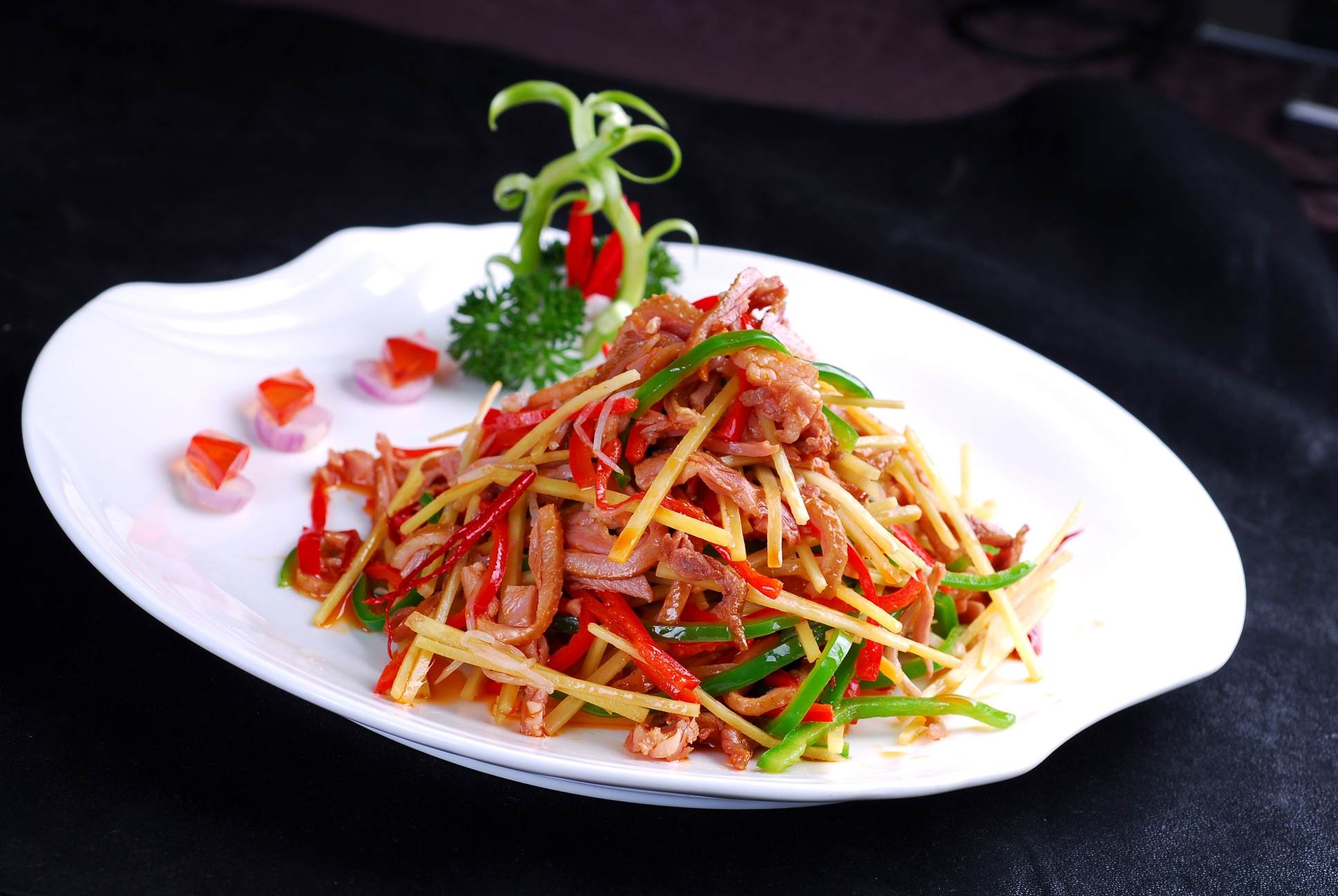 餐饮美食仔姜爆鸭丝宣传图片灯箱