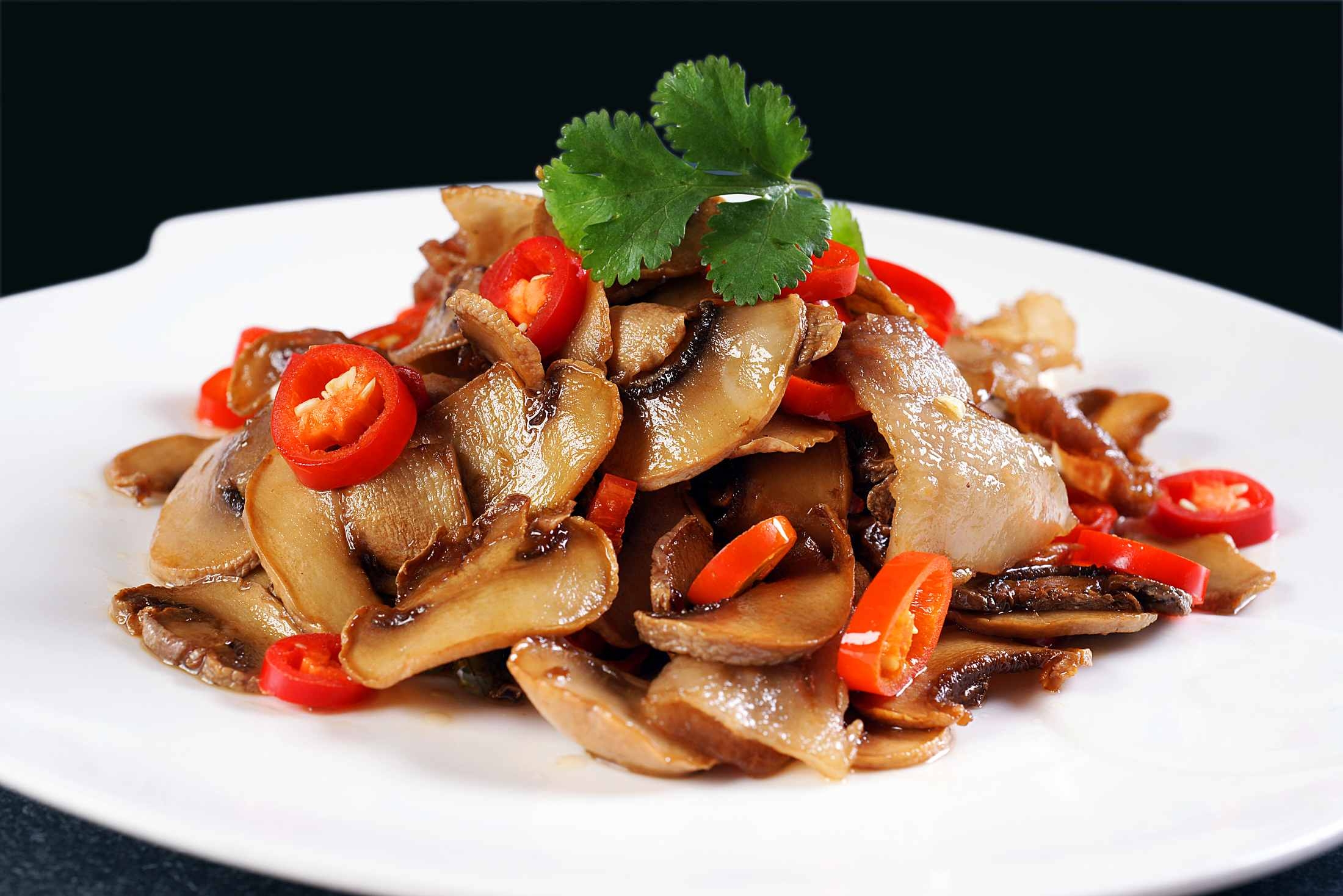 高清图片餐饮美食川菜小炒磨菇高清图片