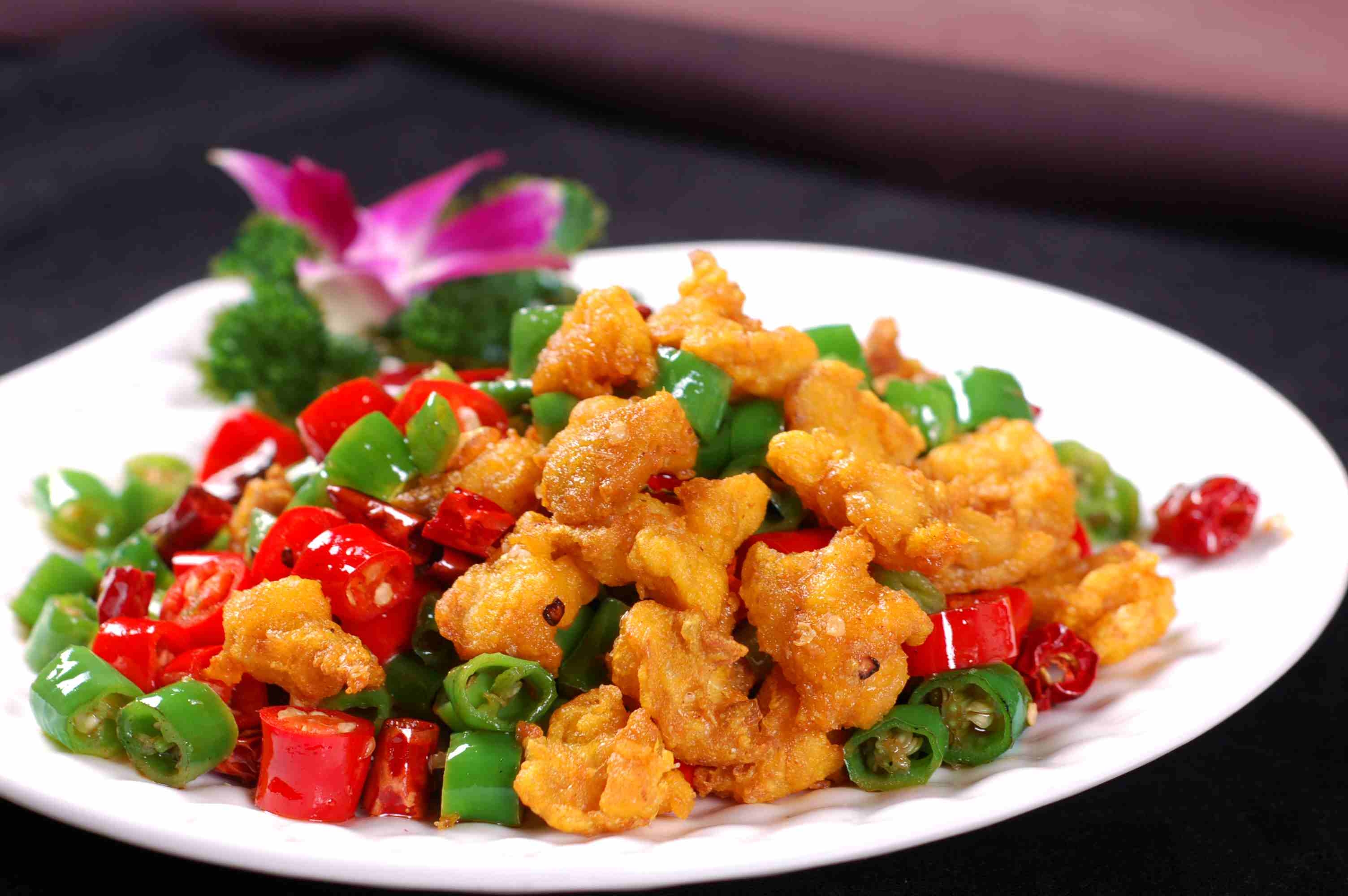 高清图片餐饮美食川菜热菜小椒鸡脆高清图片