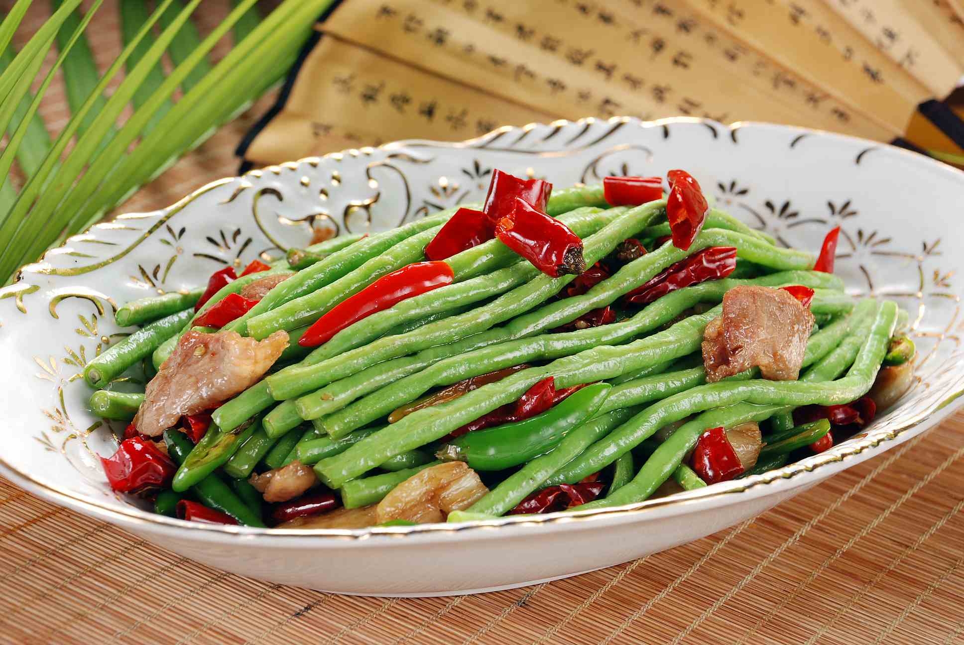 高清图片餐饮美食川菜原味长豆角高清图片