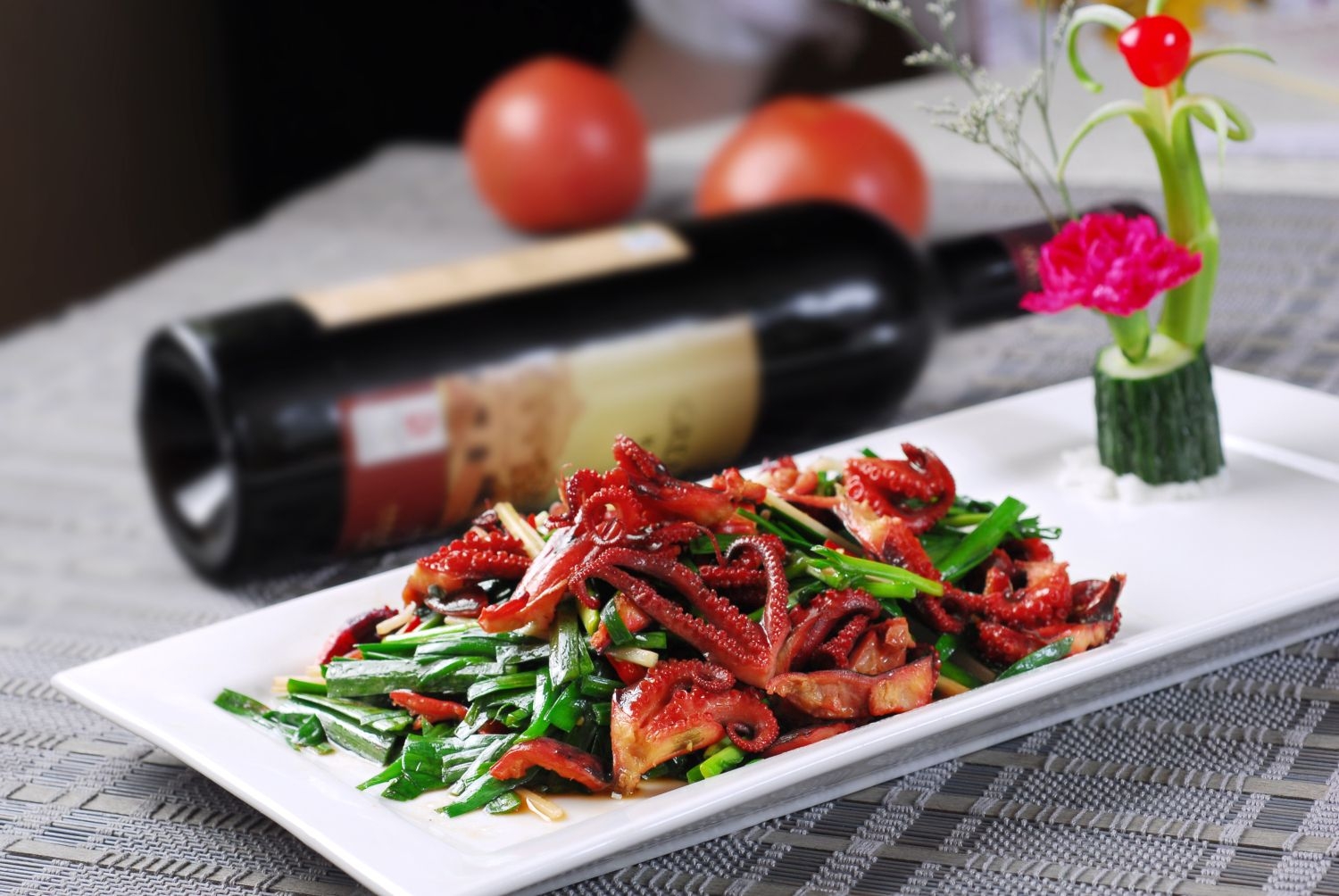 高清图片餐饮美食川菜韭香八爪鱼高清图片