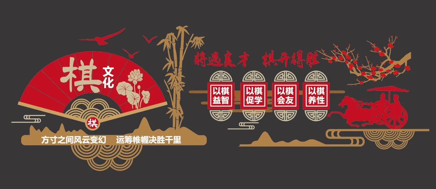 棋牌文化棋牌室文化墙