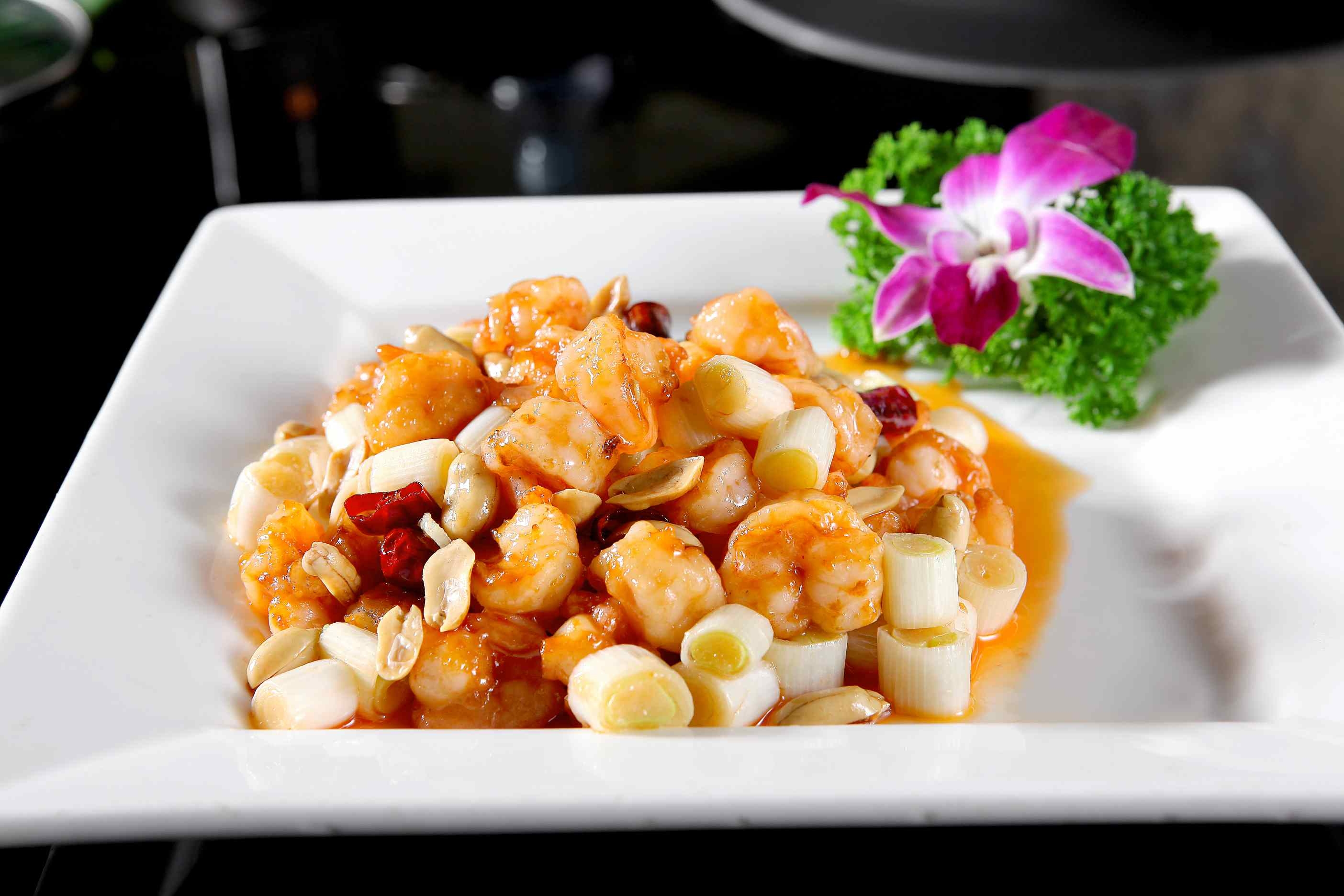 餐饮美食宫爆大虾宣传图片灯箱