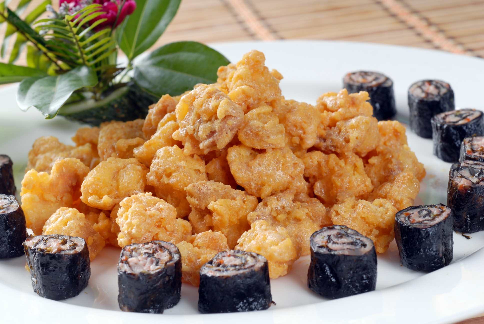 高清图片餐饮美食川菜紫菜卷拼凤关节高清图片