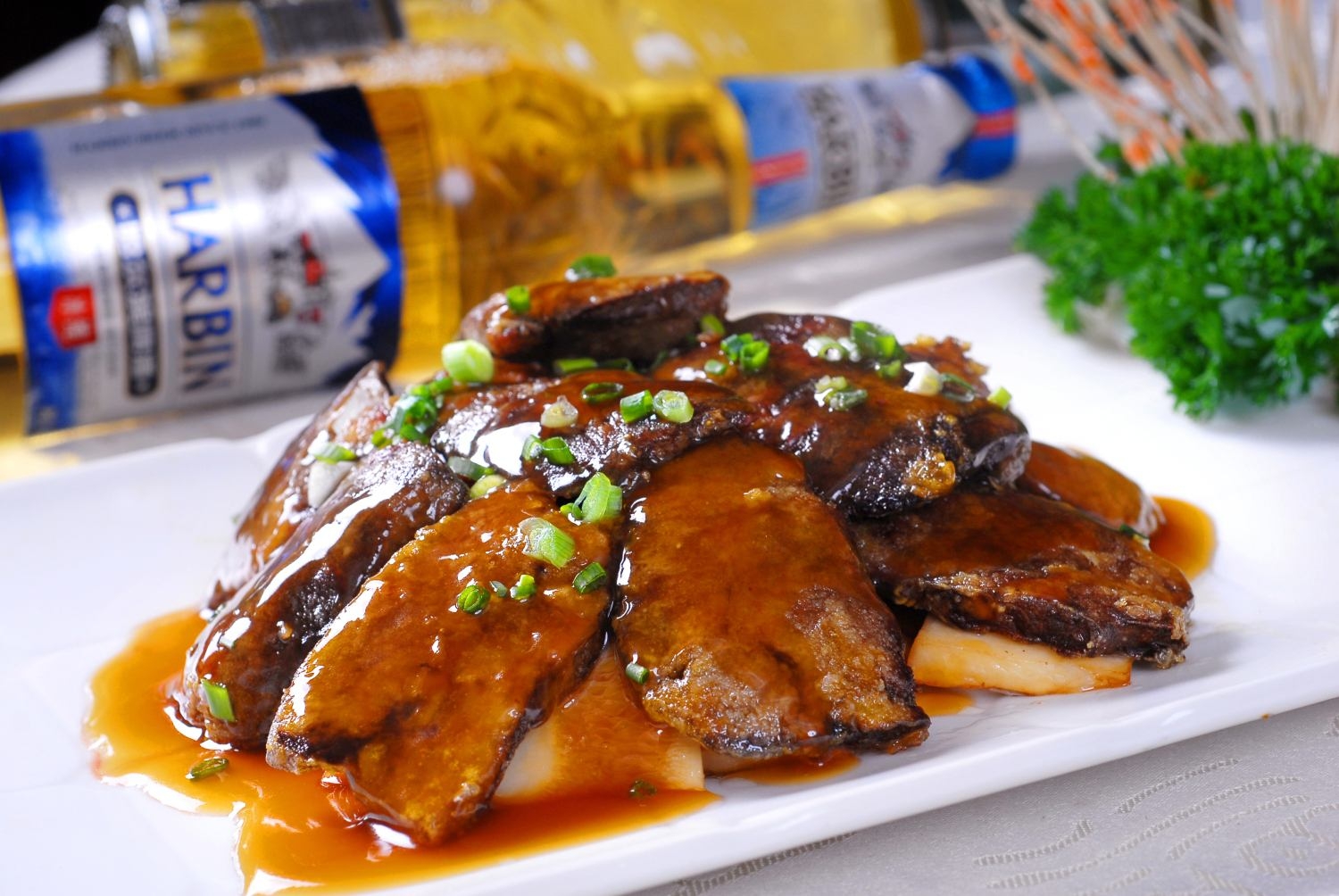 餐饮美食菌香鹅肝宣传图片灯箱