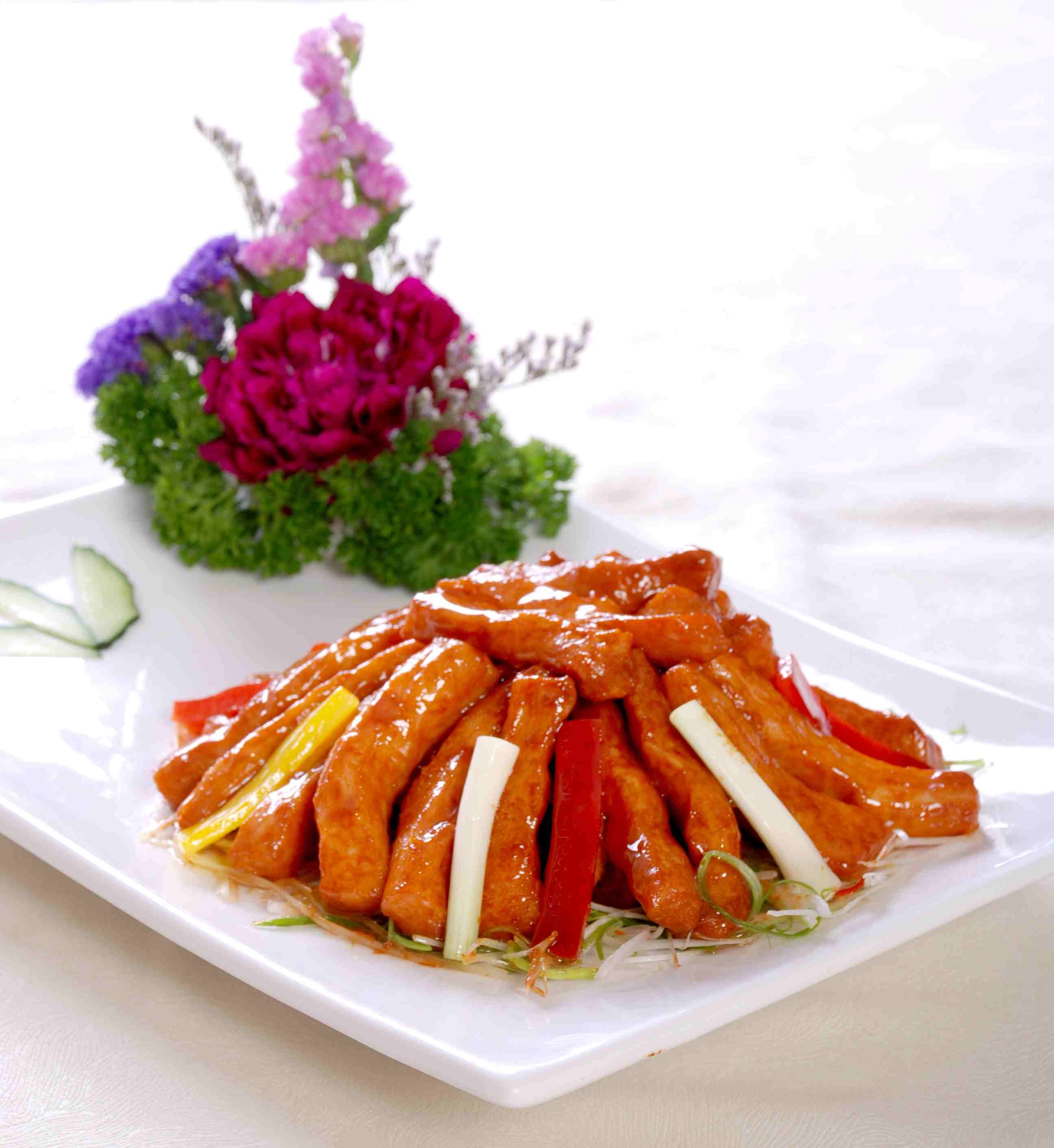 烧汁猪颈肉高清图片