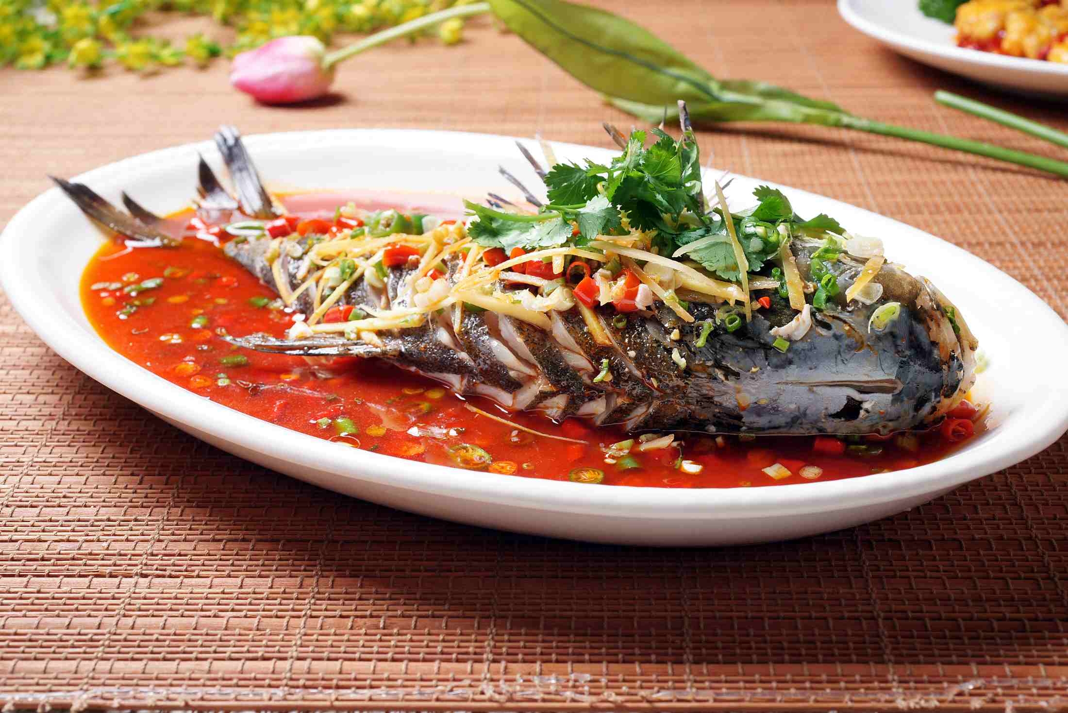 餐饮美食跳水花鲢高清图片