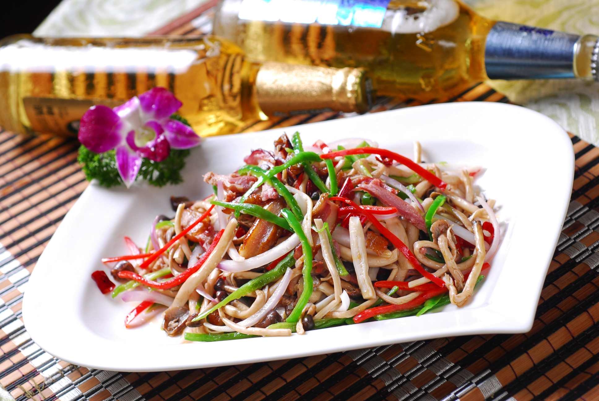 高清图片餐饮美食川菜鸭香茶树菇高清图片