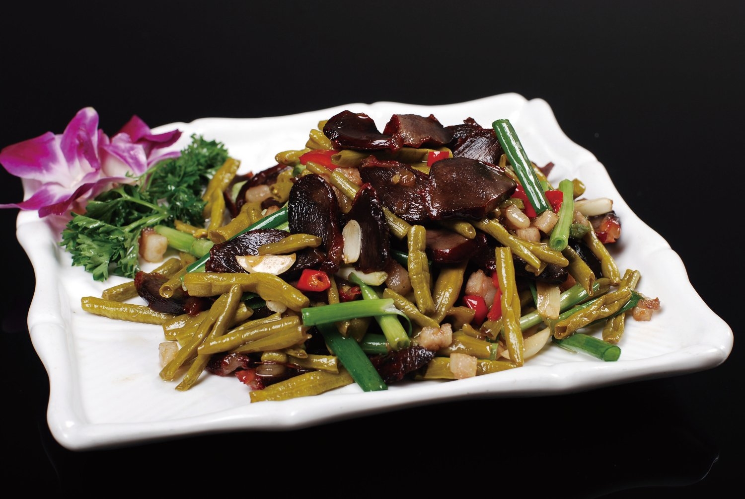 餐饮美食酸豆角炒鸭胗宣传图片灯箱