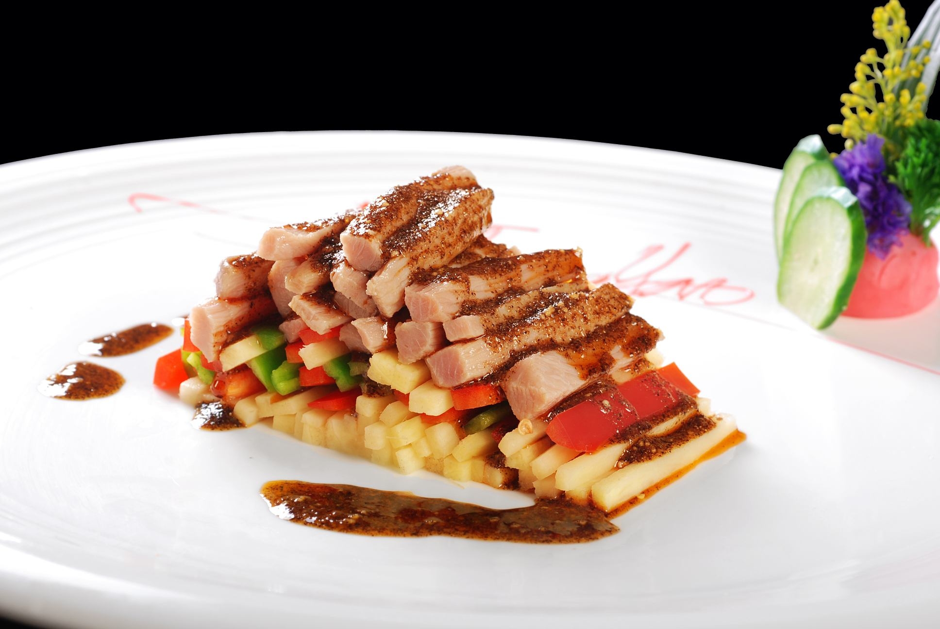 餐饮美食黑椒驼鸟肾(1)宣传图片灯箱