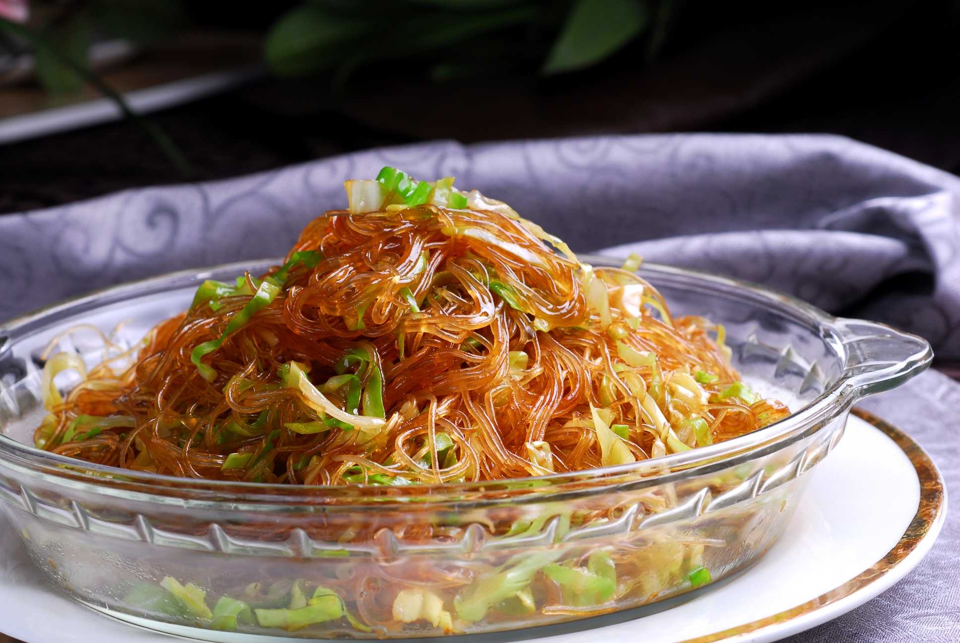 高清图片餐饮美食川菜莲白炒粉丝高清图片