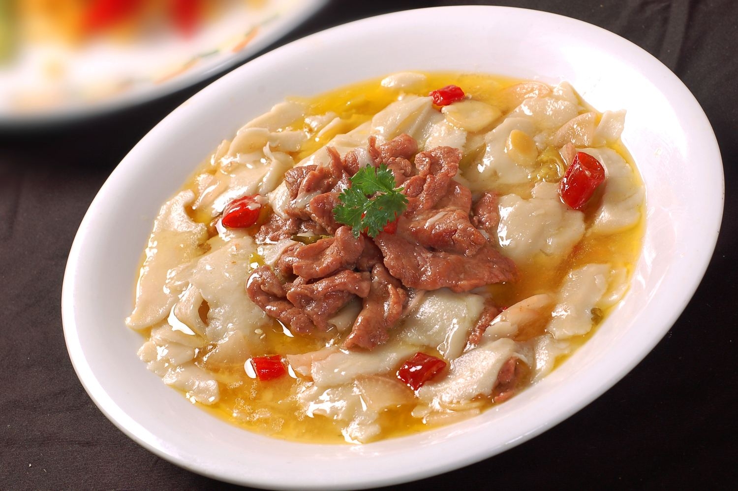 高清图片餐饮美食川菜热菜面香牛柳山椒味高清图片