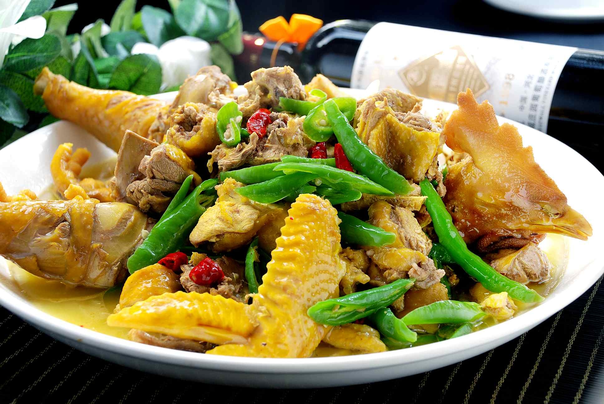 餐饮美食鸭青椒焖土鸡宣传图片灯箱