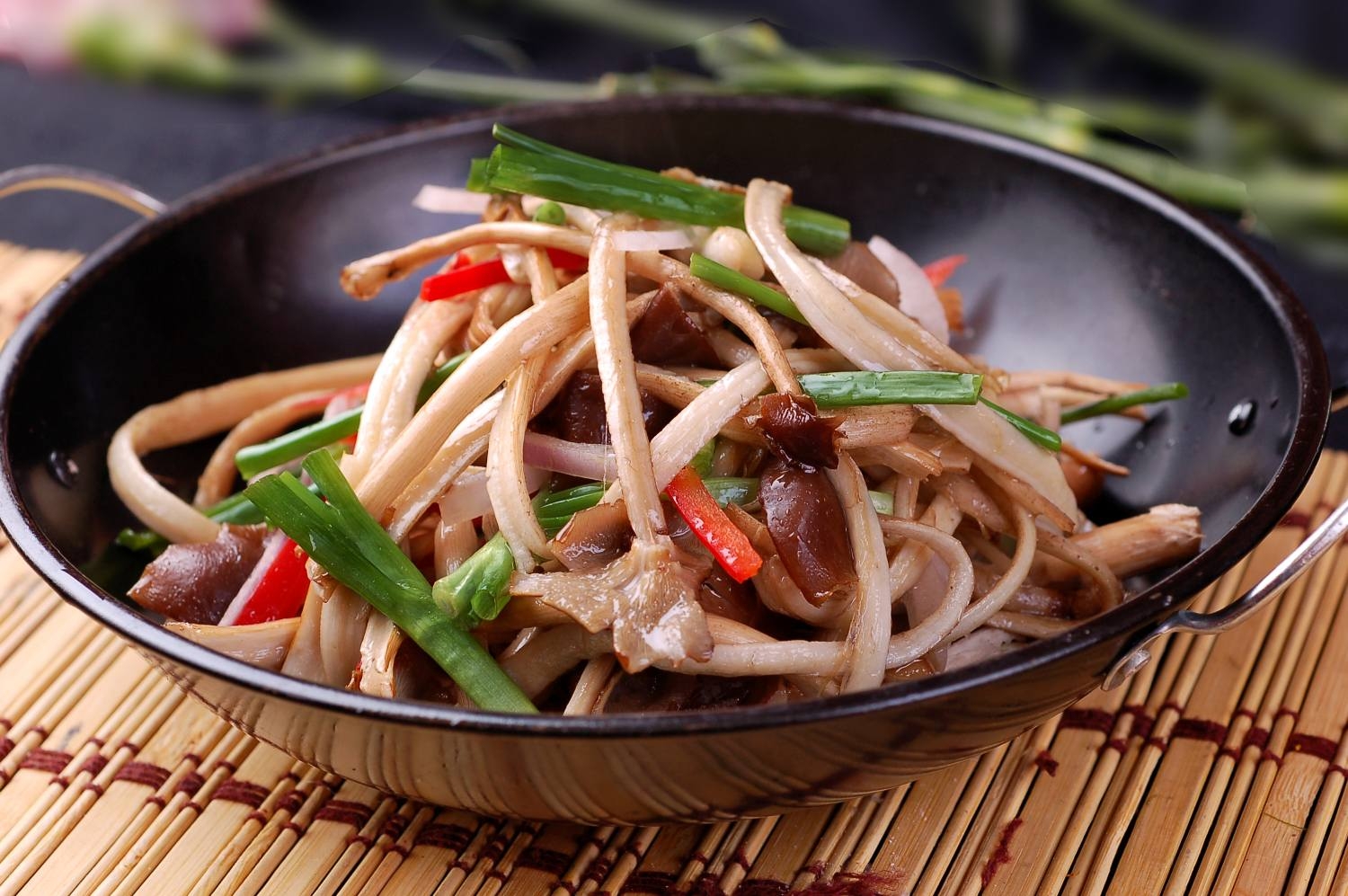 餐饮美食川菜卤味茶树菇高清图片