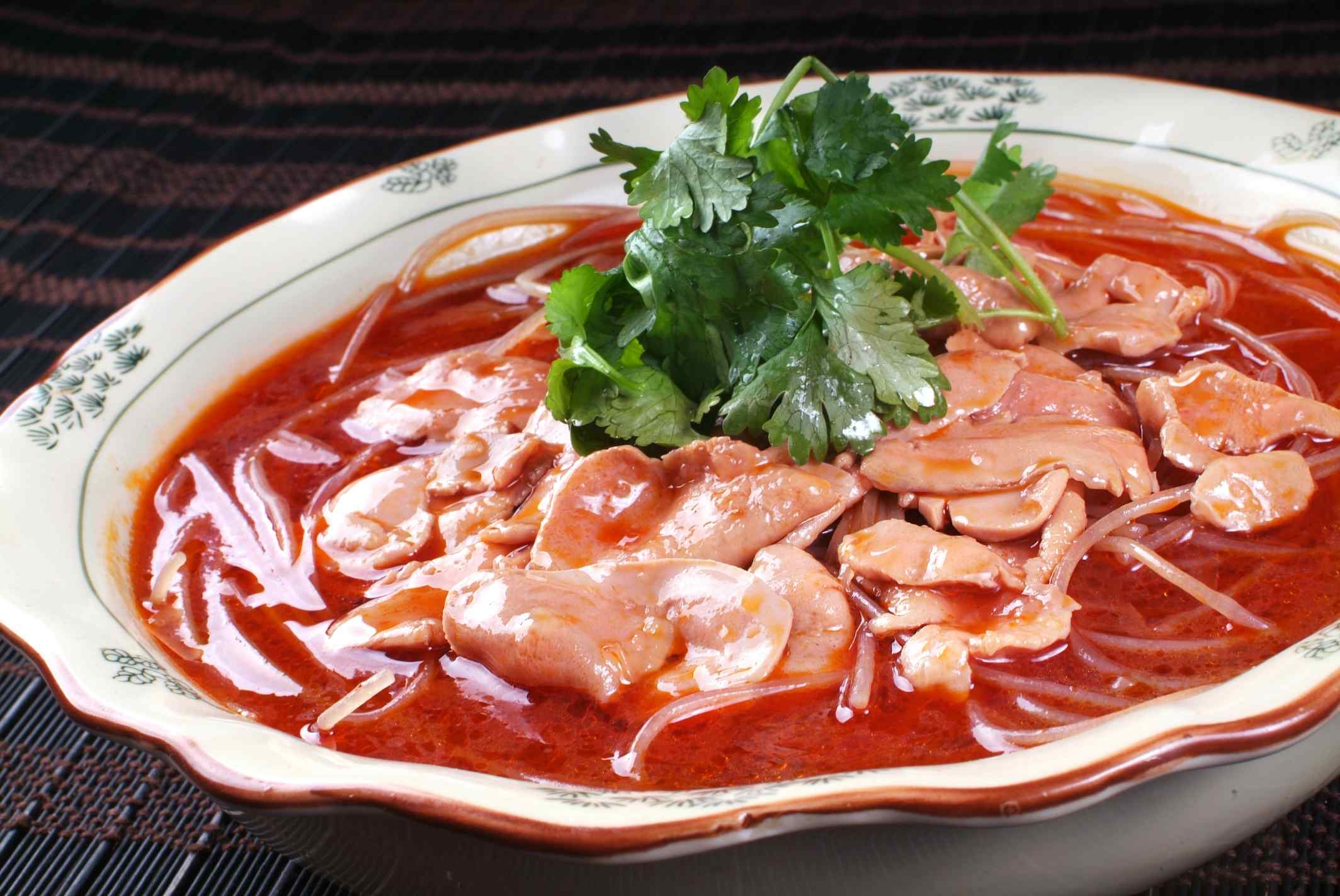 餐饮美食川菜酸汤腰片高清图片