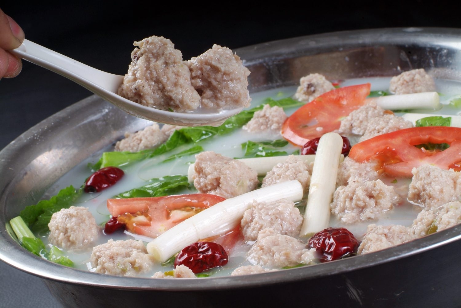 高清图片餐饮美食川菜青菜圆子汤高清图片