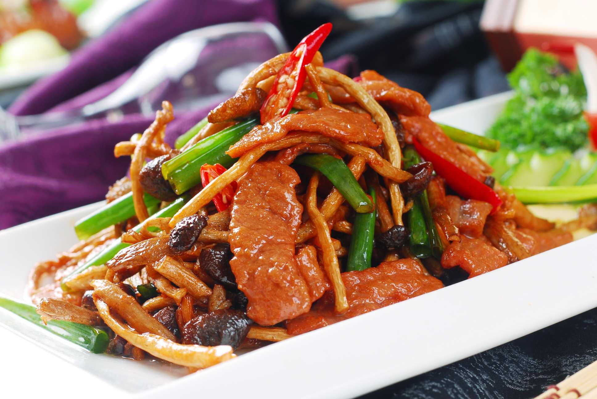 高清图片餐饮美食川菜美味茶菇牛柳高清图片