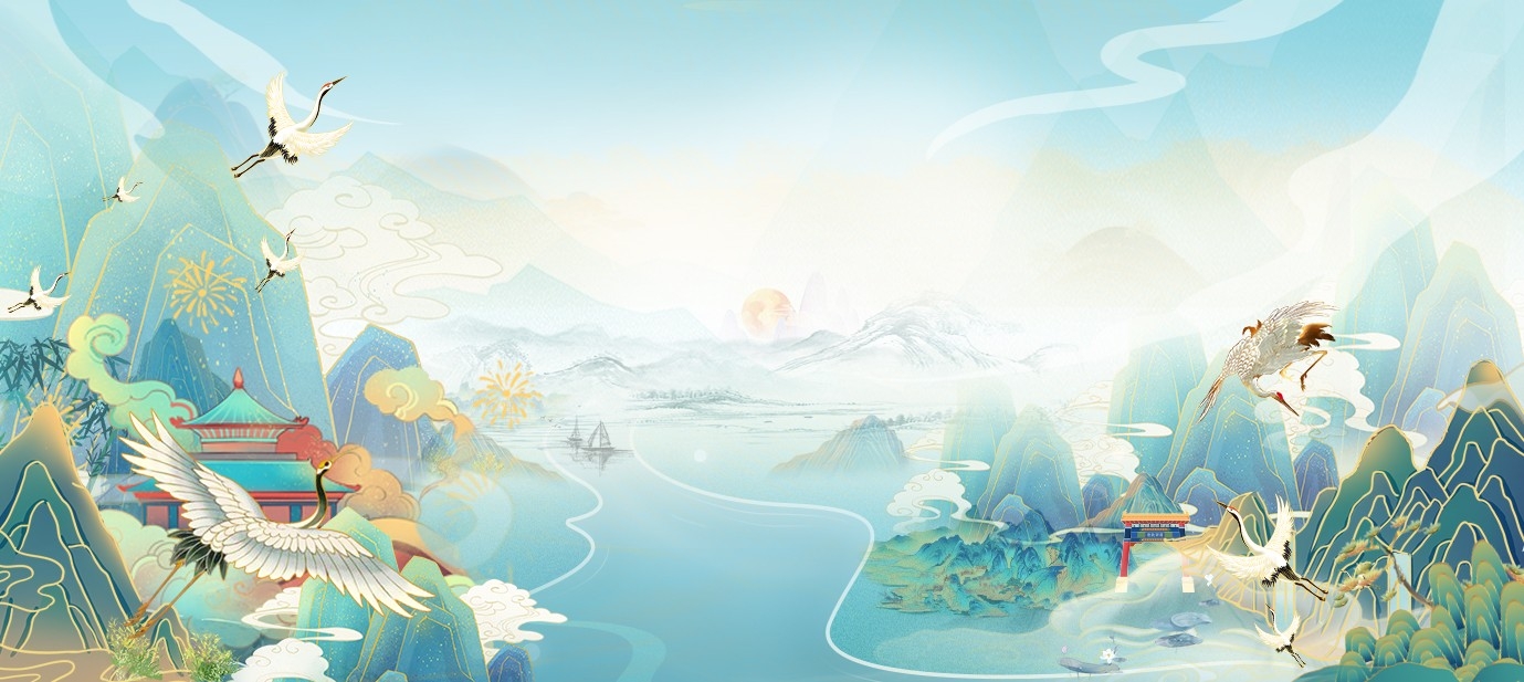 绿色中国风新中式国学背景 (1)