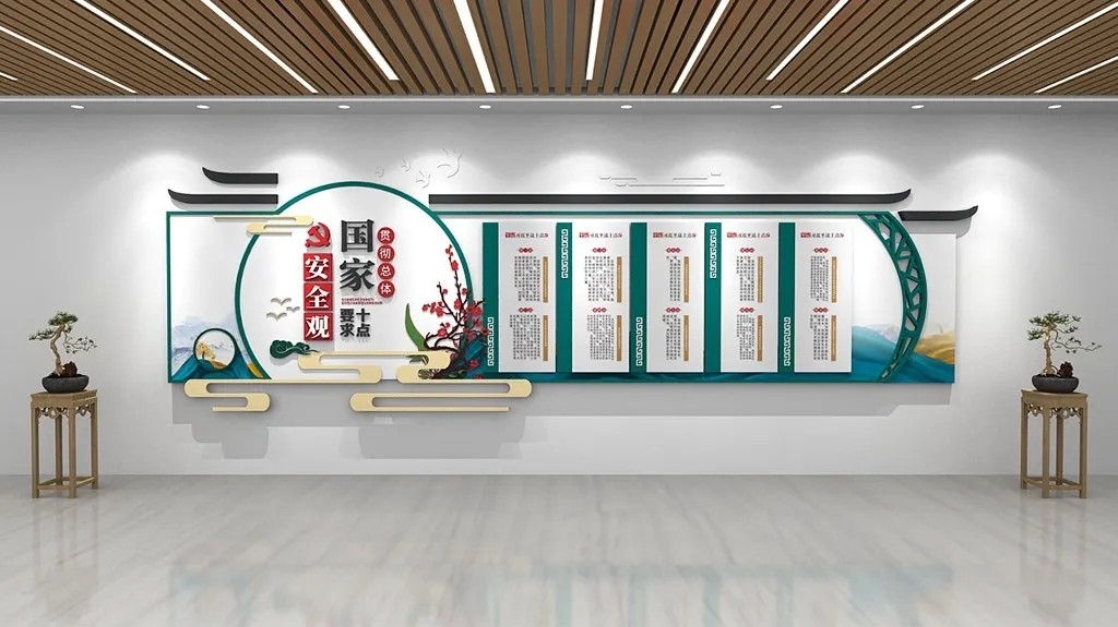 贯彻总体国家安全观10个要点党建文化墙设计模板