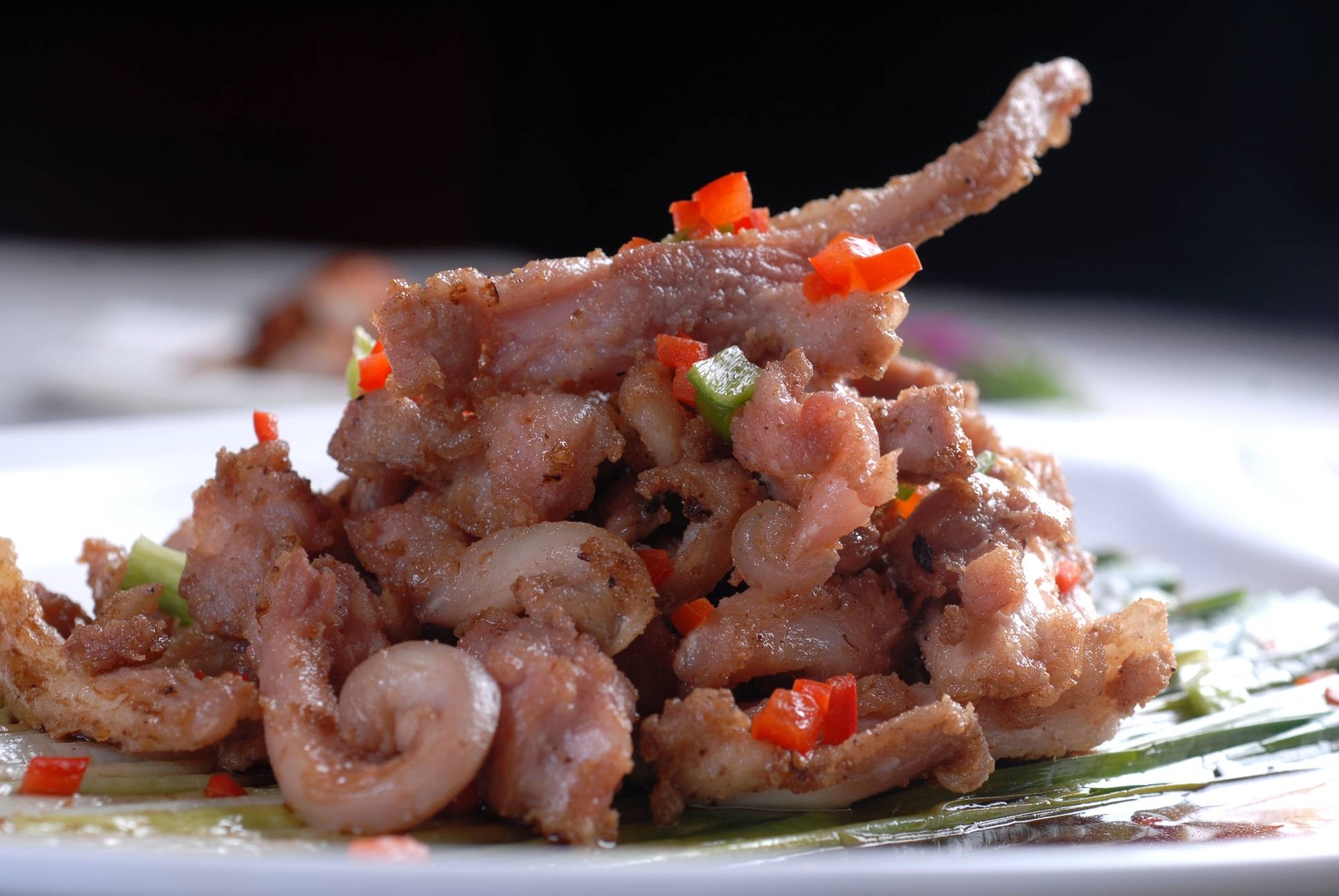 餐饮美食川菜韭香象牙骨高清图片