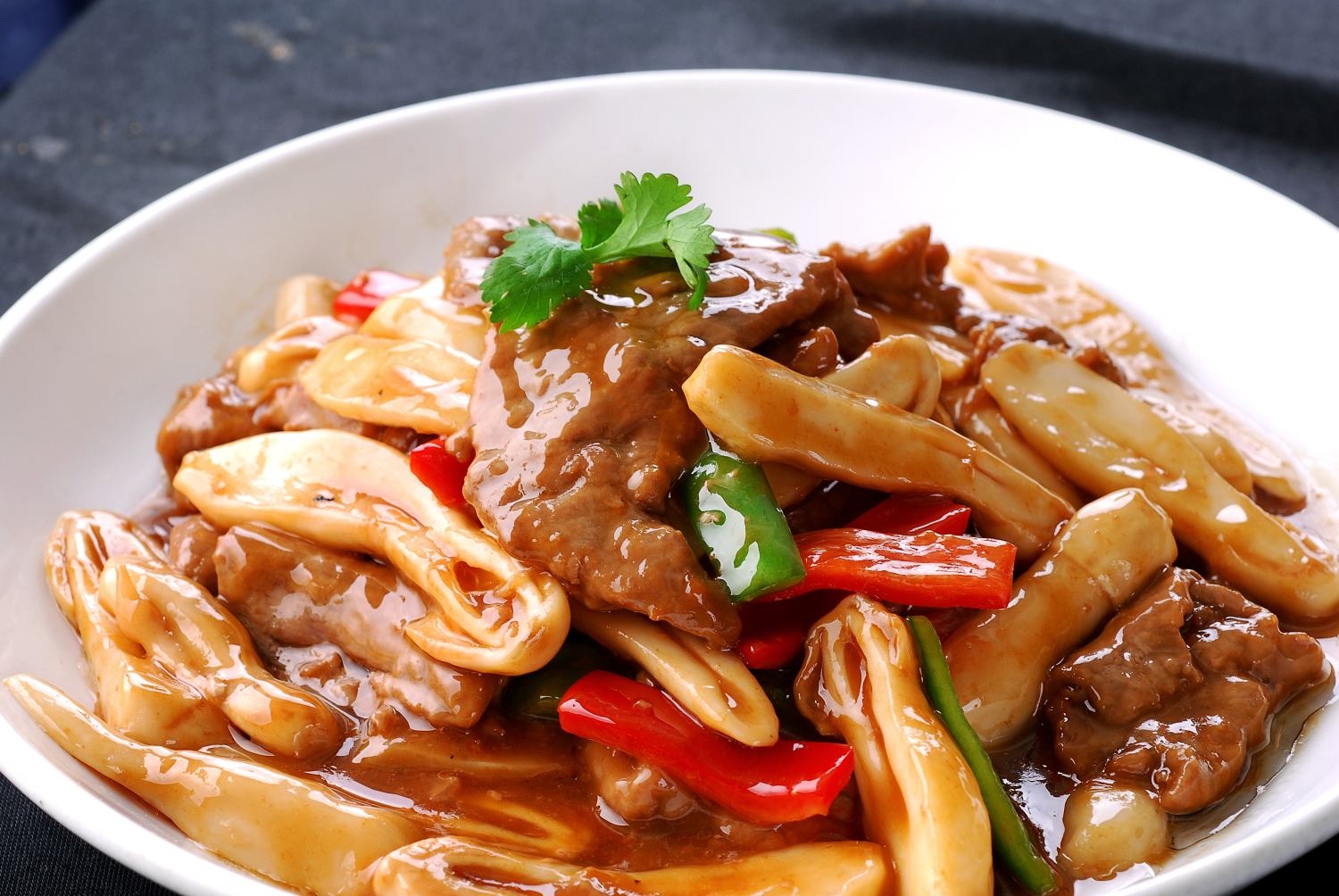 餐饮美食滑菇牛柳宣传图片灯箱