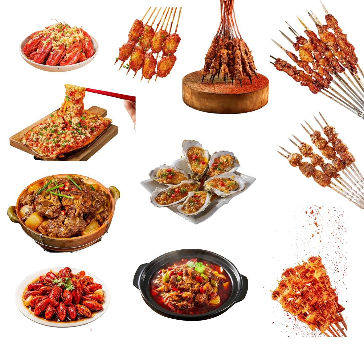 餐饮美食夜宵烧烤串串图集