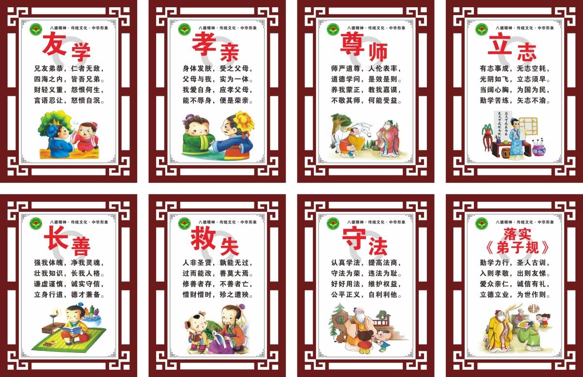 中国传统美德新八德挂图海报